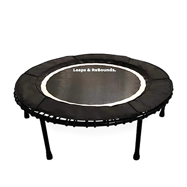 LEAPS & REBOUNDS 40" Adjustable Stability Bar with 40" Fitness Trampoline, Gray - VMInnovations