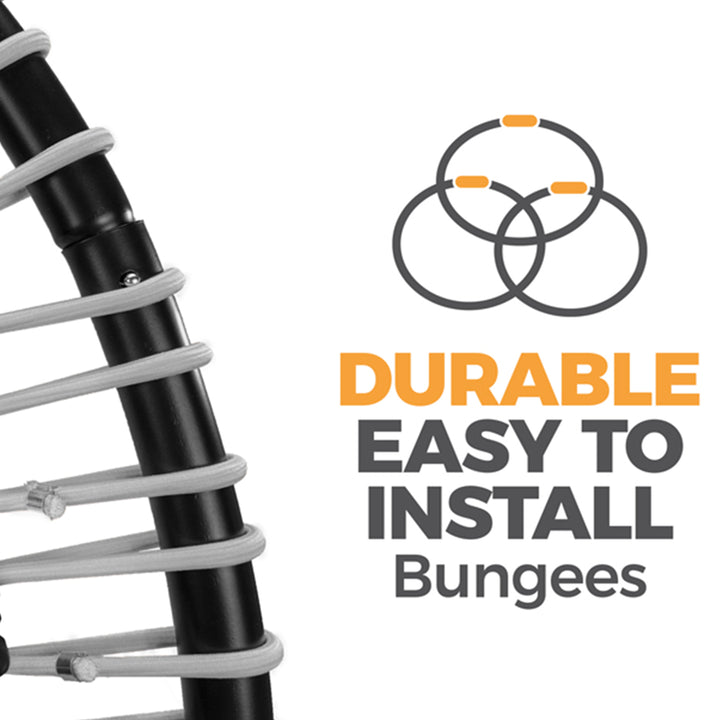 LEAPS & REBOUNDS 40" Adjustable Stability Bar with 40" Fitness Trampoline, Gray - VMInnovations