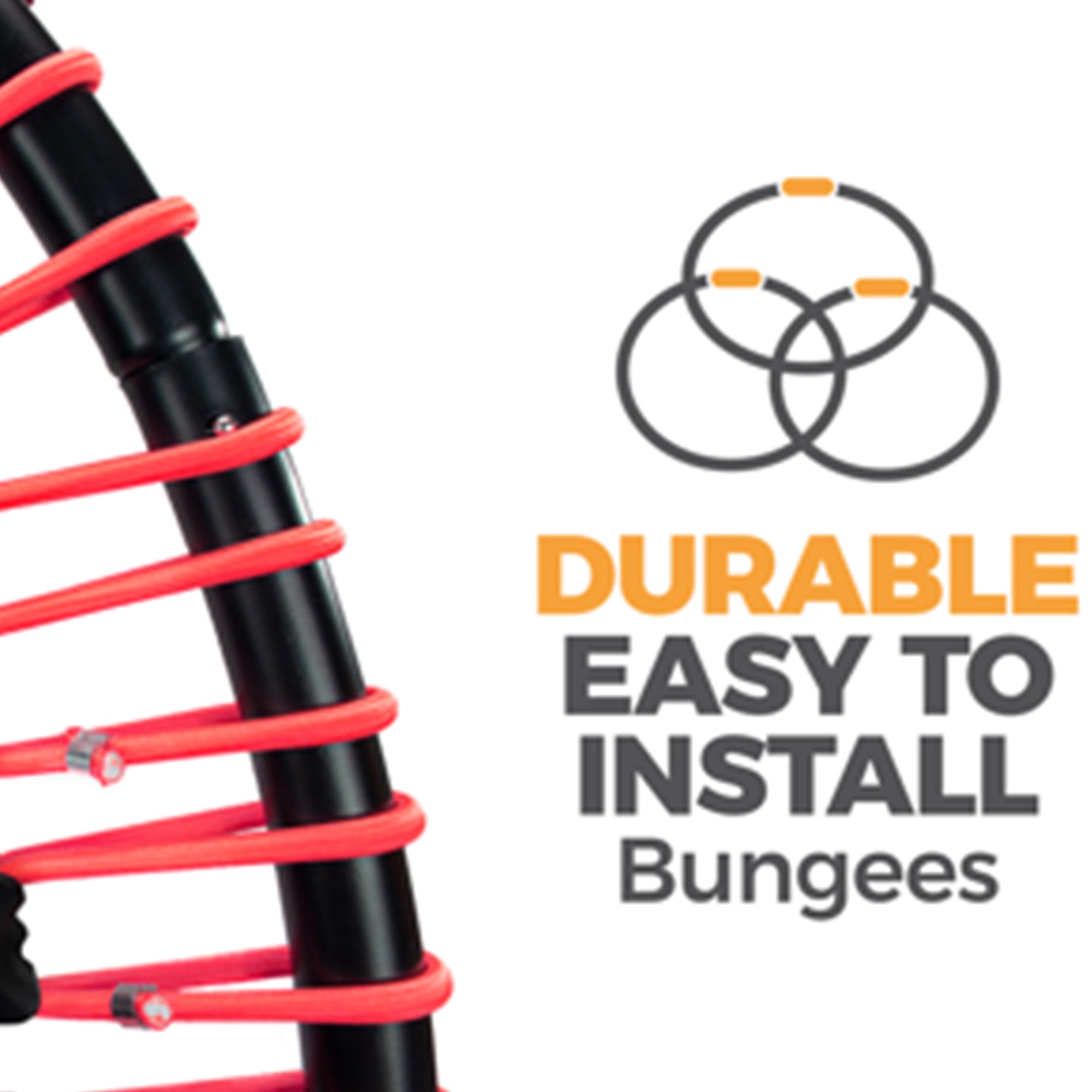 LEAPS & REBOUNDS 40" Adjustable Stability Bar with 40" Fitness Trampoline, Red - VMInnovations