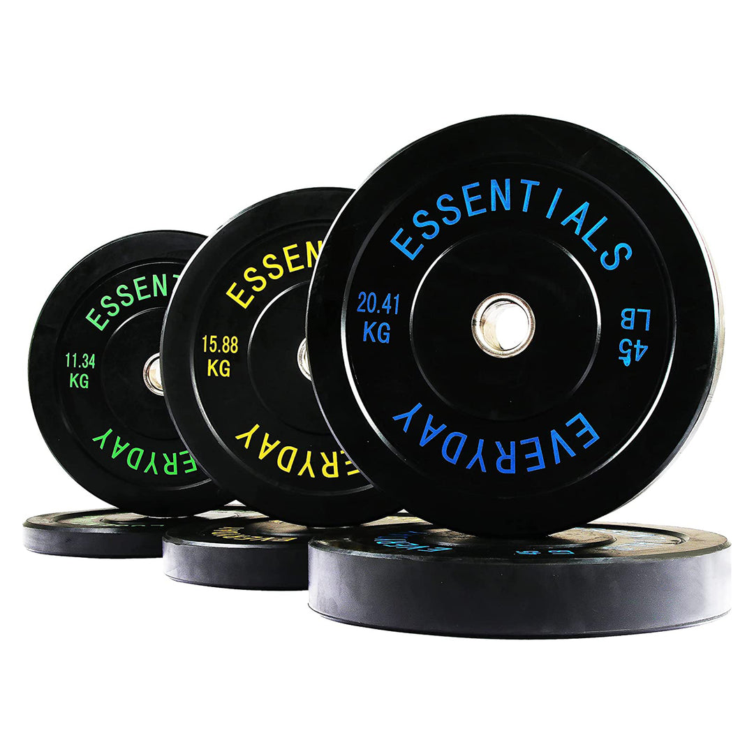 BalanceFrom Fitness 210 Pound Olympic Bumper Strength Training Weight Plate Set - VMInnovations