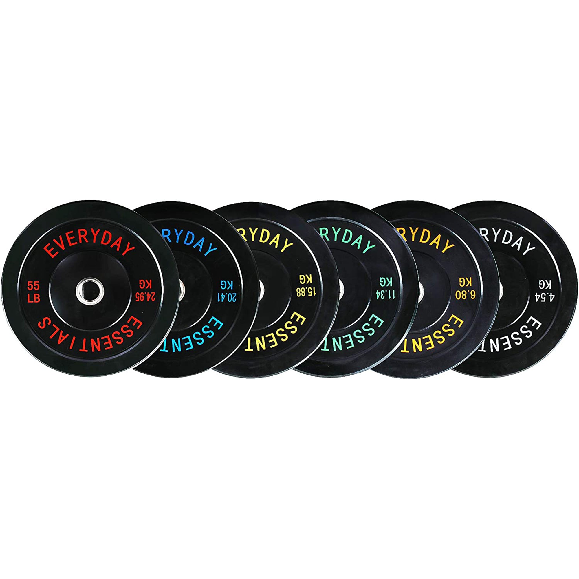 BalanceFrom Fitness 210 Pound Olympic Bumper Strength Training Weight Plate Set - VMInnovations