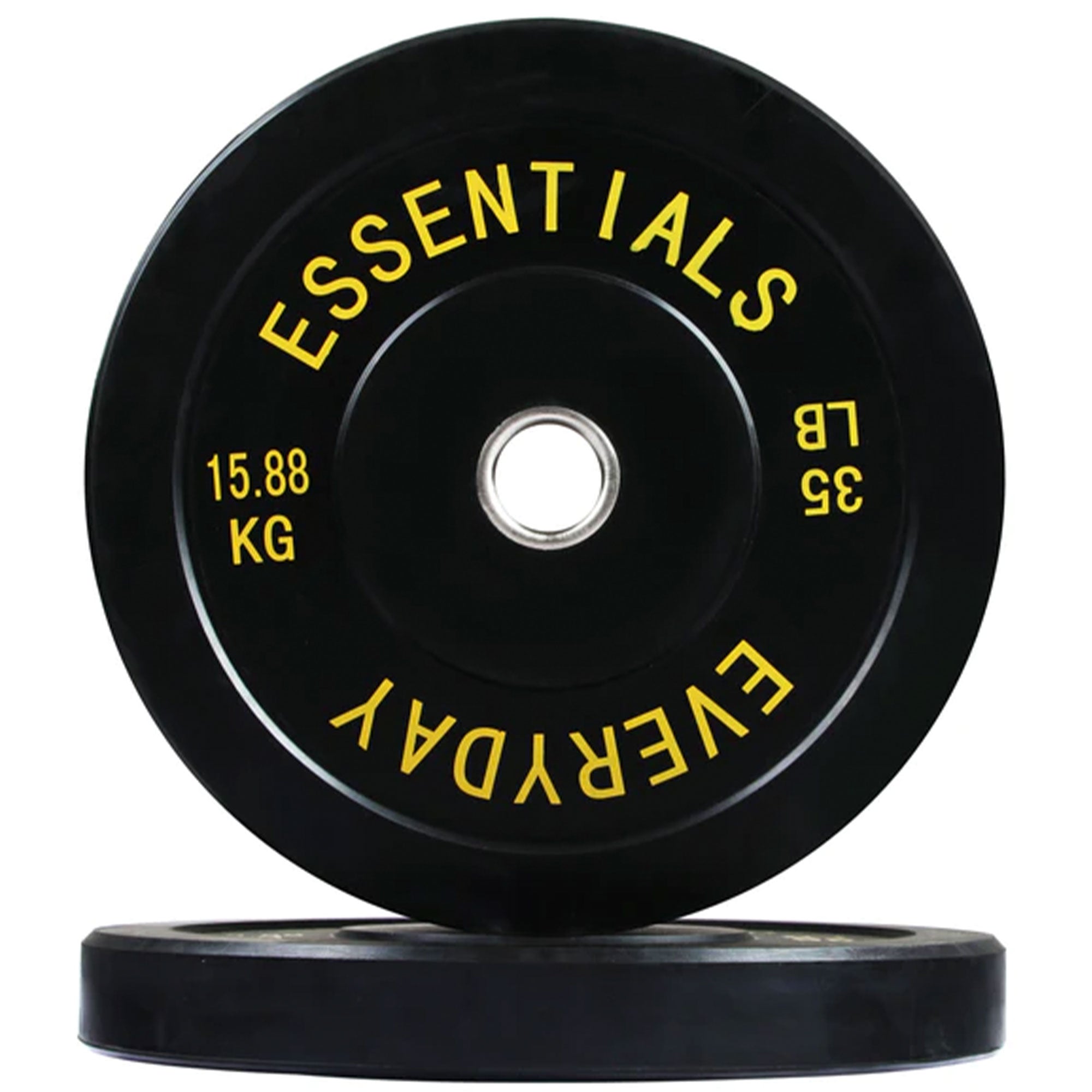 BalanceFrom 370 Pound Set of Fitness Black Olympic Bumper Weight Plate, Black - VMInnovations