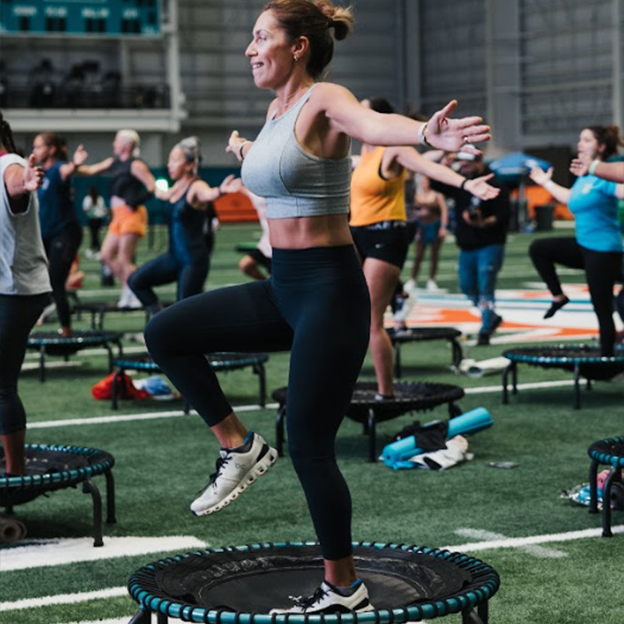 JumpSport 350 Pro Fitness 39' Cardio Workout Trampoline, Teal/Black (For Parts) - VMInnovations
