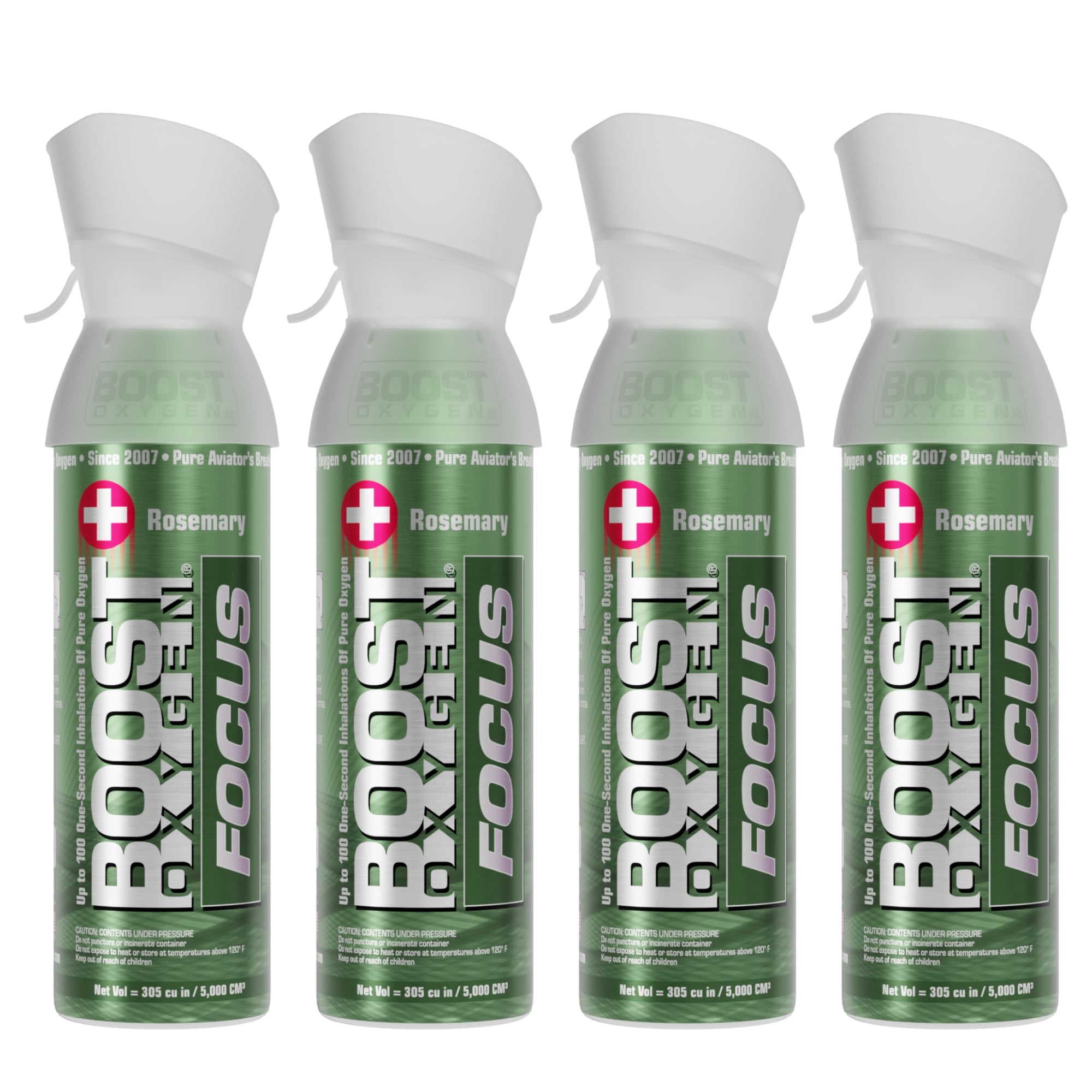 Boost Oxygen 5 L Think Tank Natural Portable Canned Oxygen, Rosemary (4 Pack) - VMInnovations