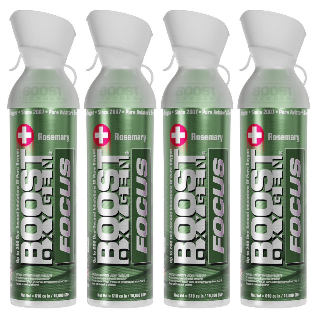 Boost Oxygen Think Tank Natural Portable 10 L Canned Oxygen, Rosemary (4 Pack) - VMInnovations