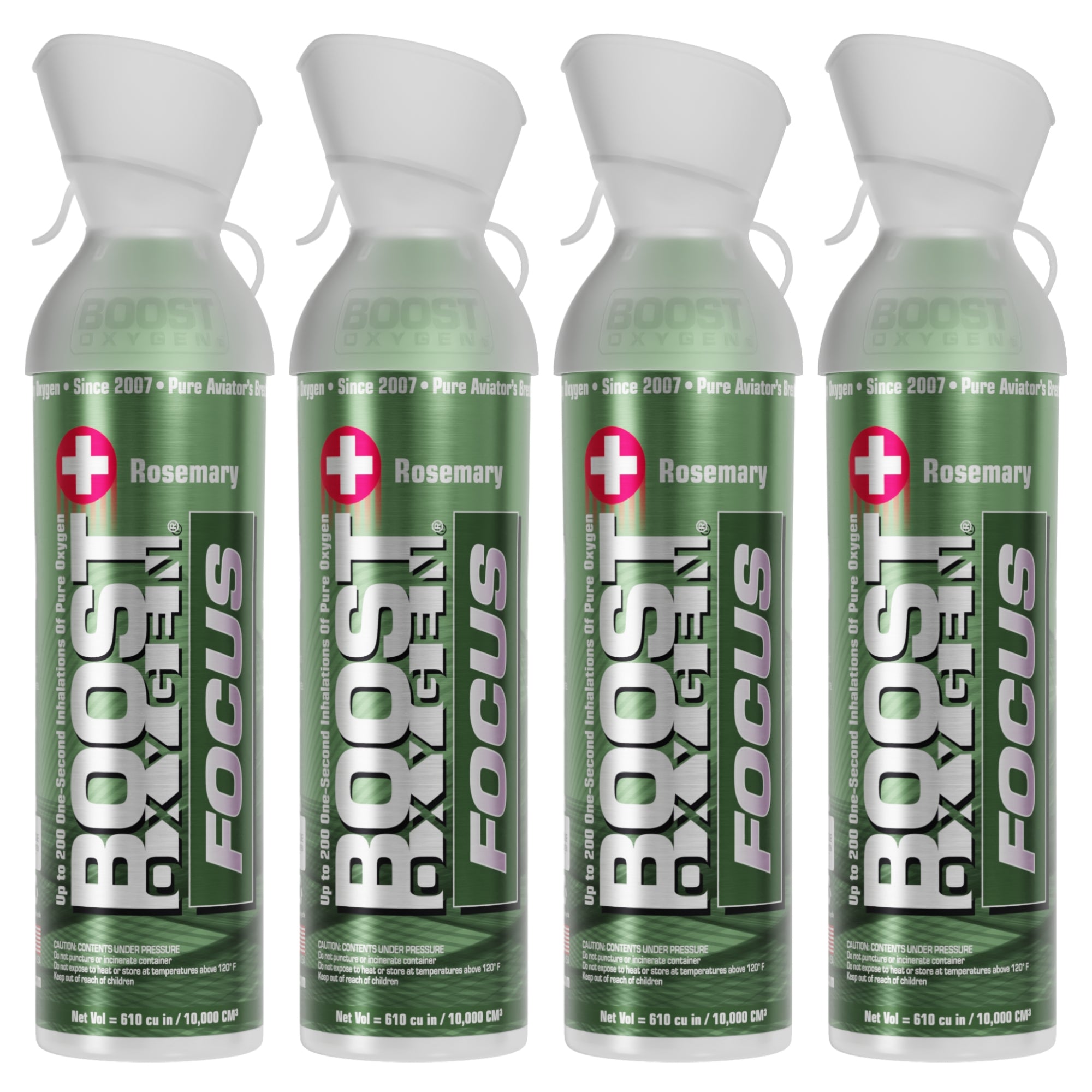 Boost Oxygen Think Tank Natural Portable 10 L Canned Oxygen, Rosemary (4 Pack) - VMInnovations