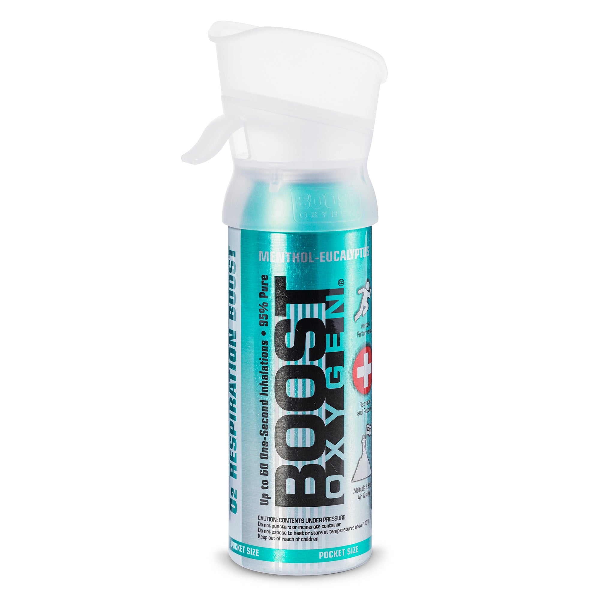 Boost Oxygen 3 Liter Oxygen Bottles w/Mouthpiece, Menthol Eucalyptus (2 Pack)