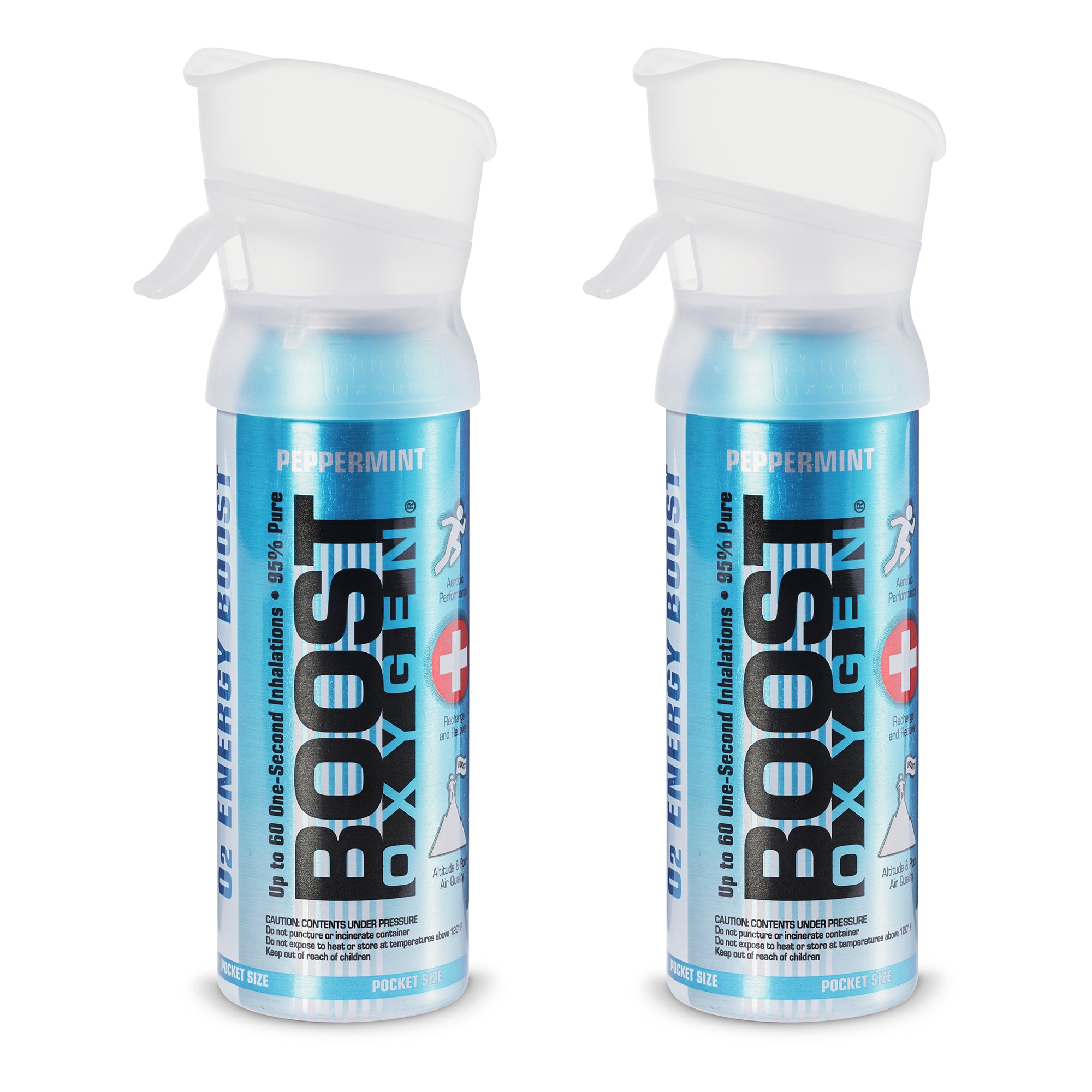 Boost Oxygen 3 L Pocket Sized Canned Oxygen with Mouthpiece, Peppermint (2 Pack)