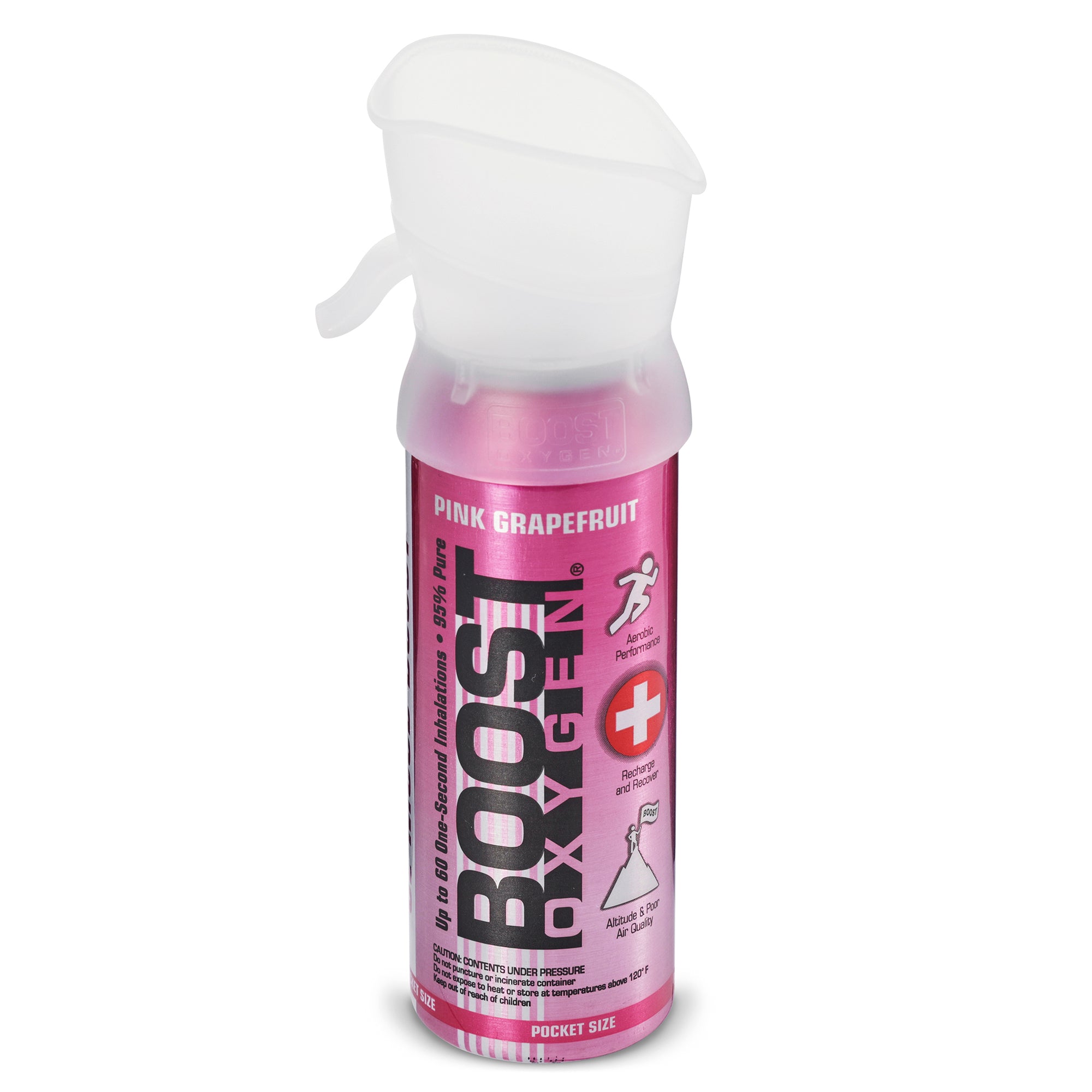 Boost Oxygen 3 Liter Oxygen Bottles with Mouthpiece, Pink Grapefruit (2 Pack)