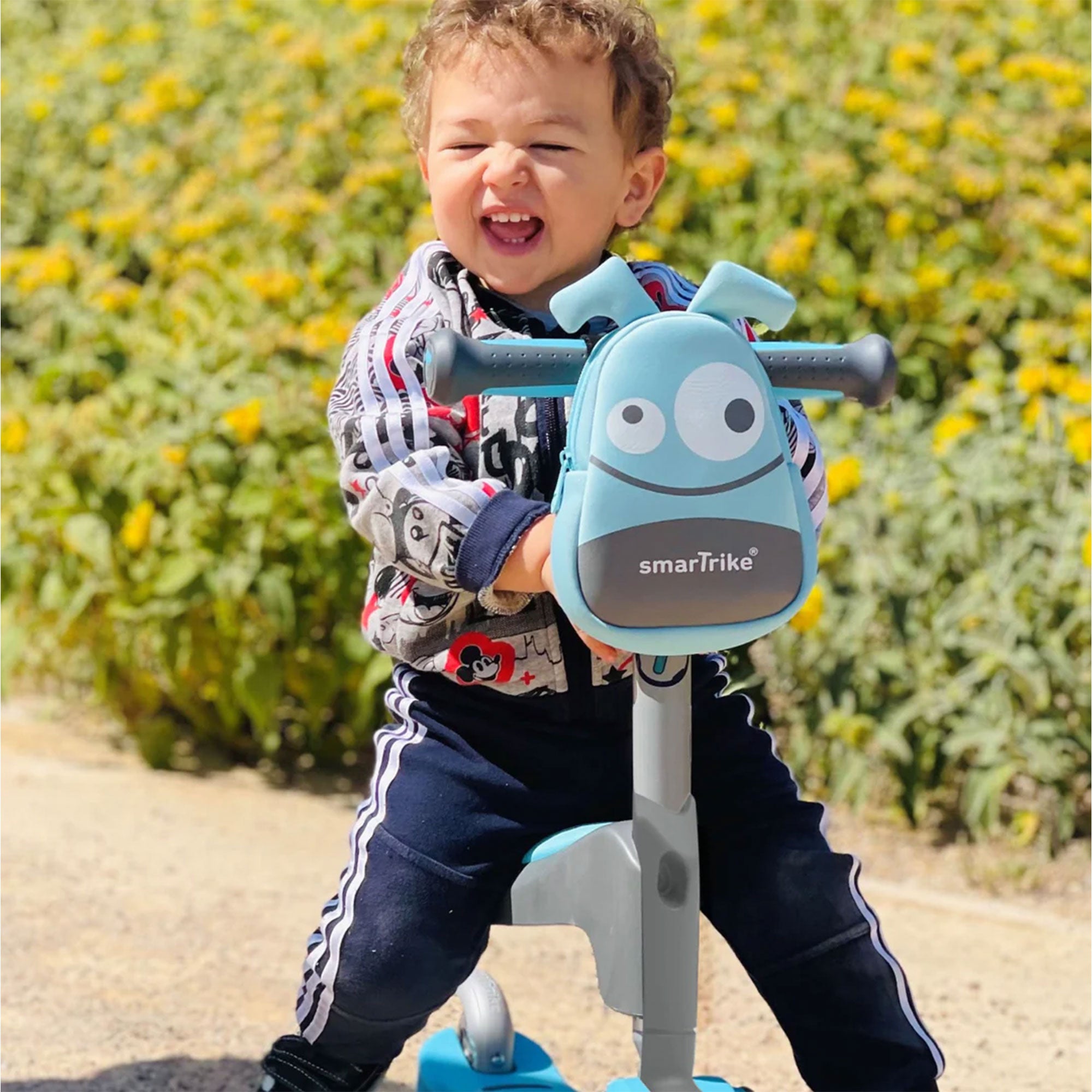 smarTrike Adjustable 3-n-1 Kids Scooter w/LED Wheels & Storage Bag, Blue (Used) - VMInnovations