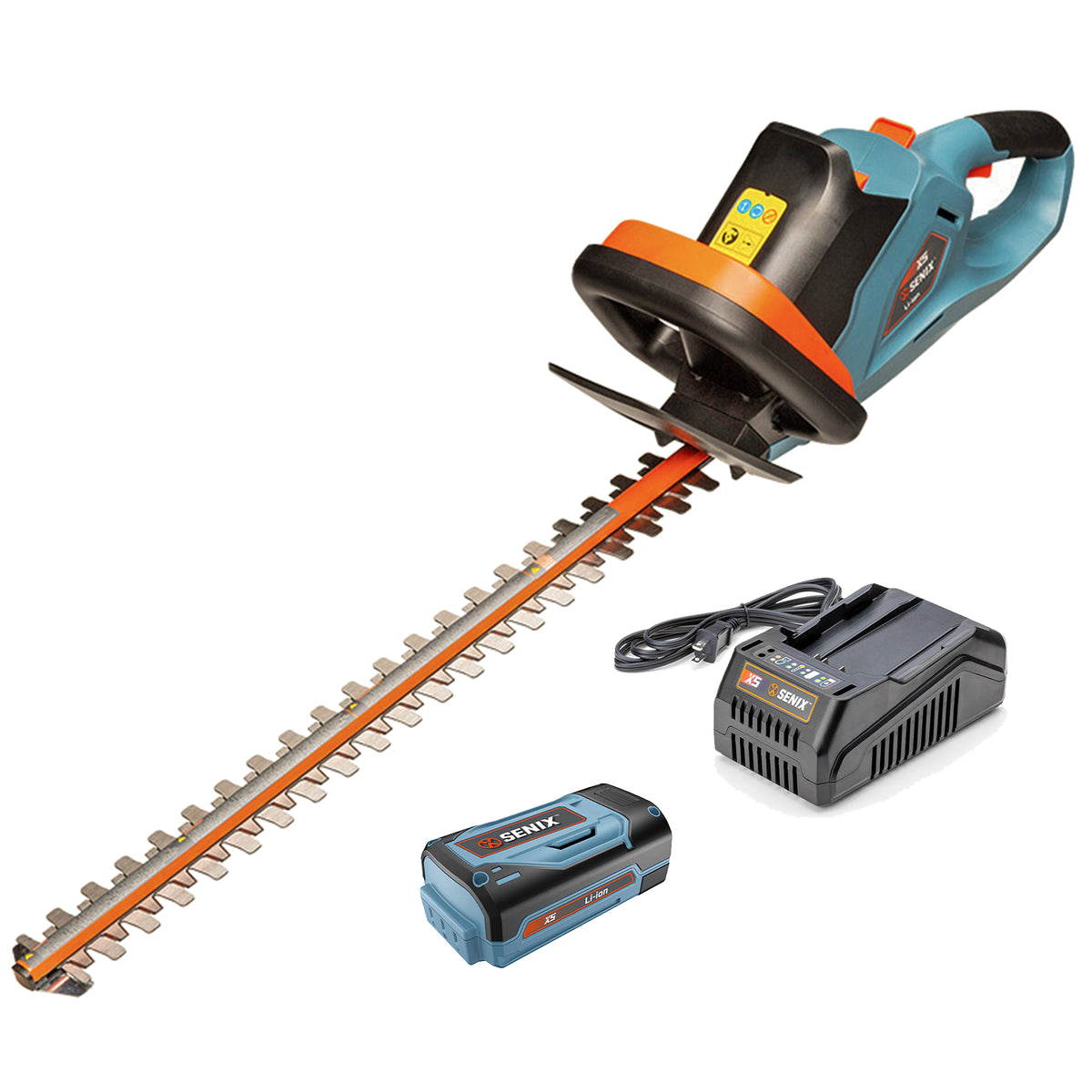 SENIX 22" 58V Max Cordless Brushless Hedge Trimmer with Battery Pack and Charger