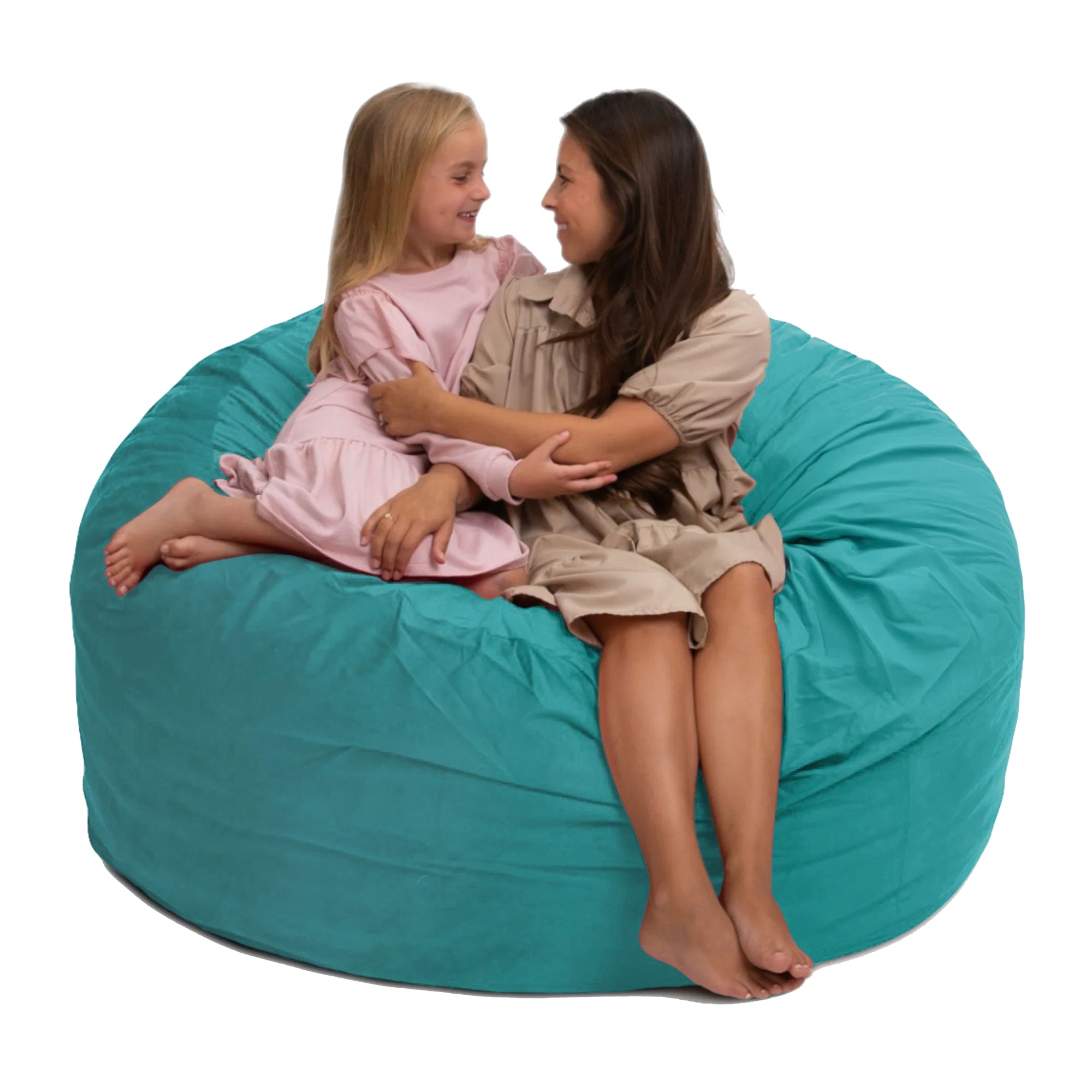 Ultimate Sack 5ft Bean Bag Chair, Oversized Indoor Comfy Lounger, Teal Suede - VMInnovations