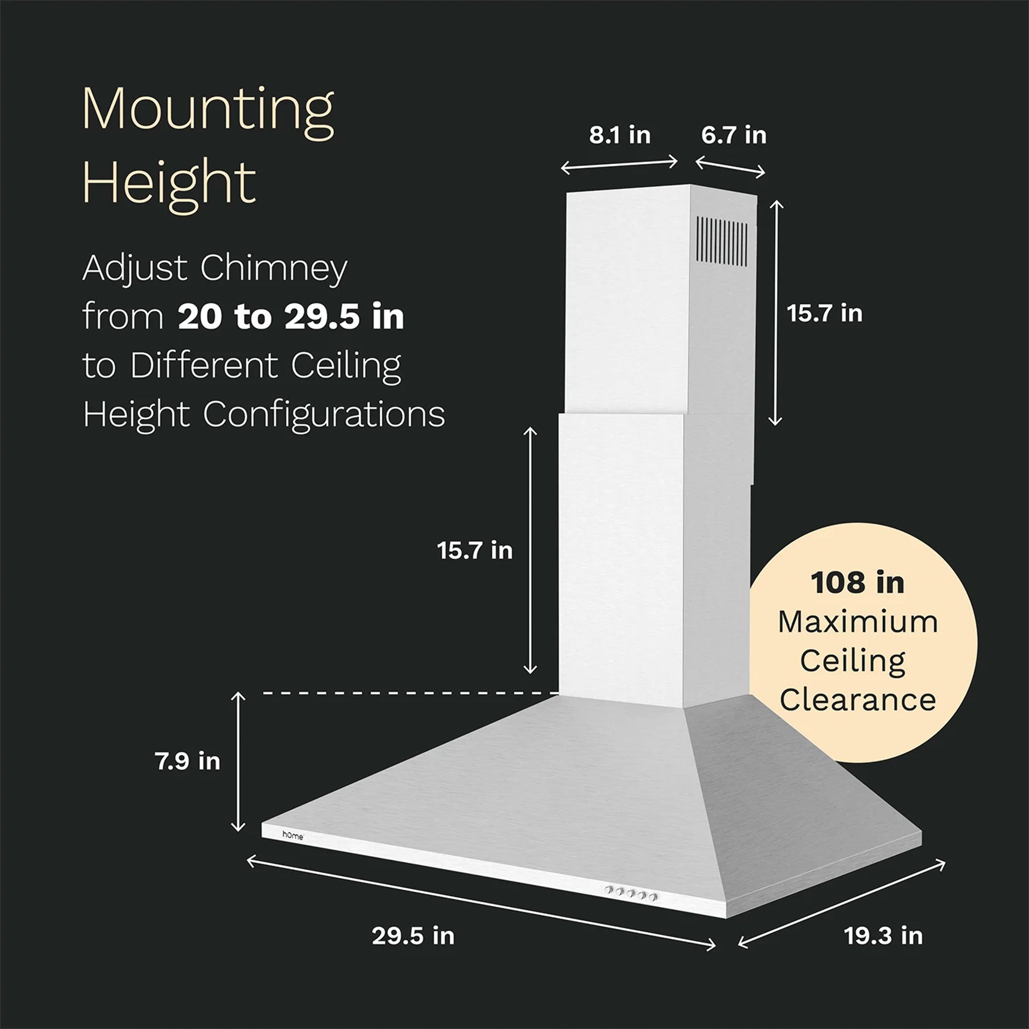 hOmeLabs 30 Inch Stainless Steel Wall Mount Range Hood Exhaust Fan for Kitchen - VMInnovations