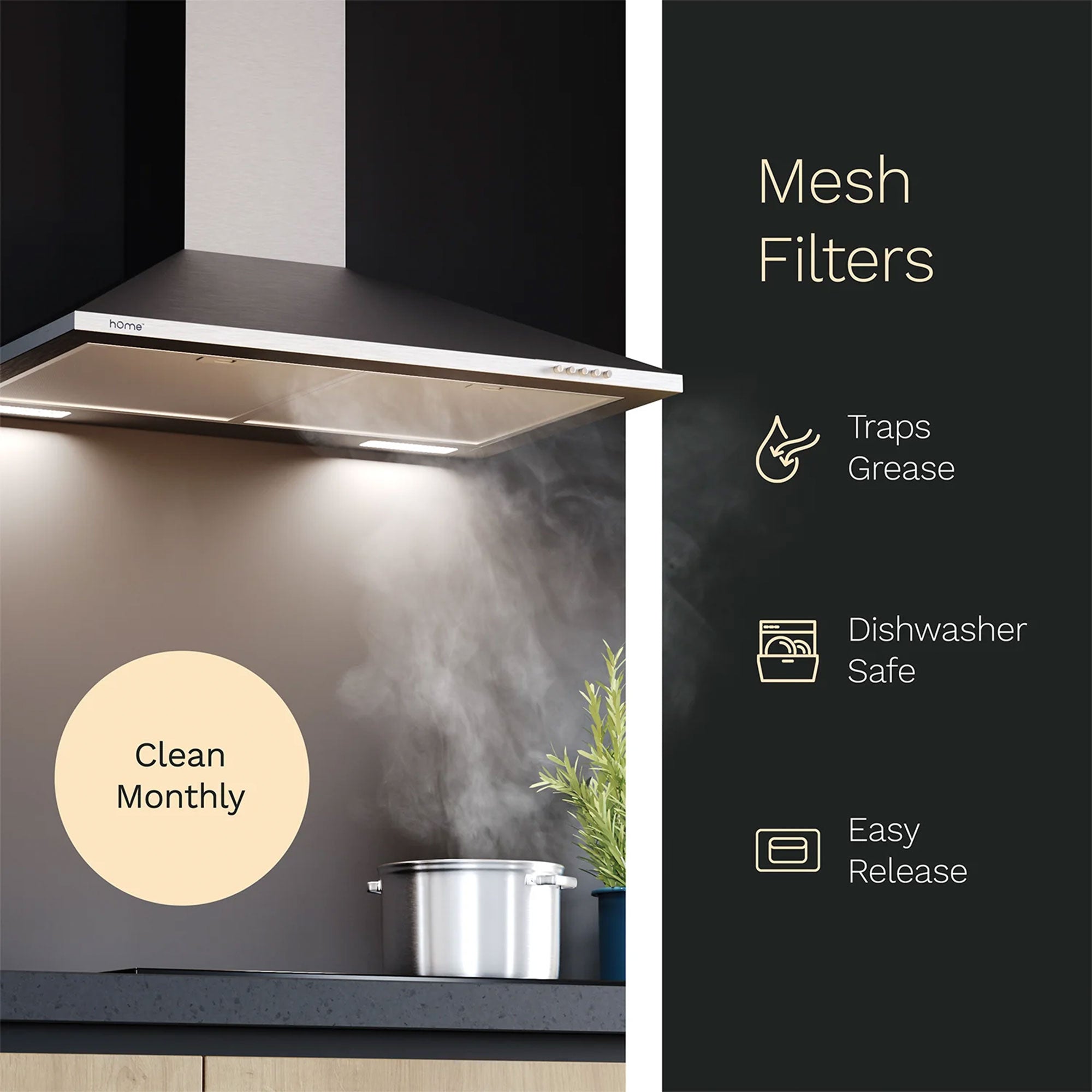 hOmeLabs 30 Inch Stainless Steel Wall Mount Range Hood Exhaust Fan for Kitchen - VMInnovations