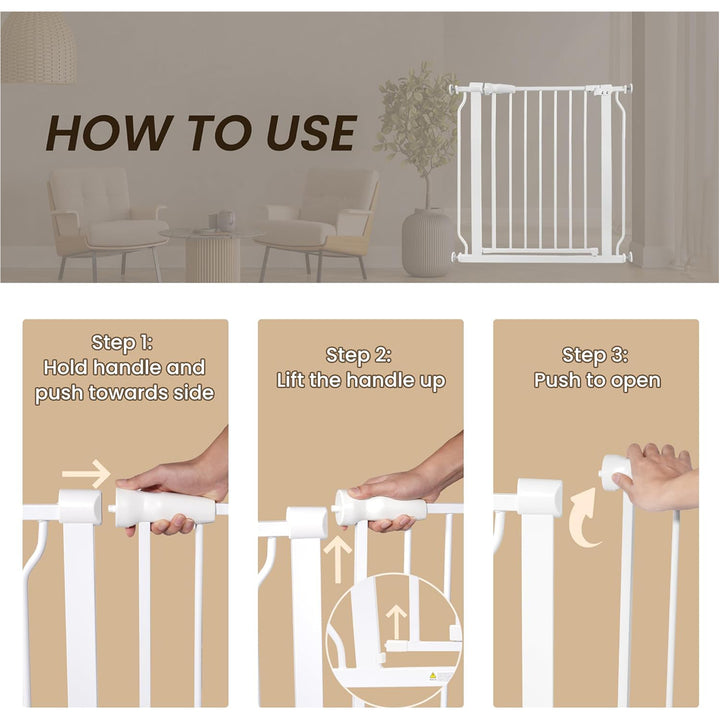 BalanceFrom Walk-Thru Safety Gate for Baby and Pets, 29.1-33.8"W, 30"H, White