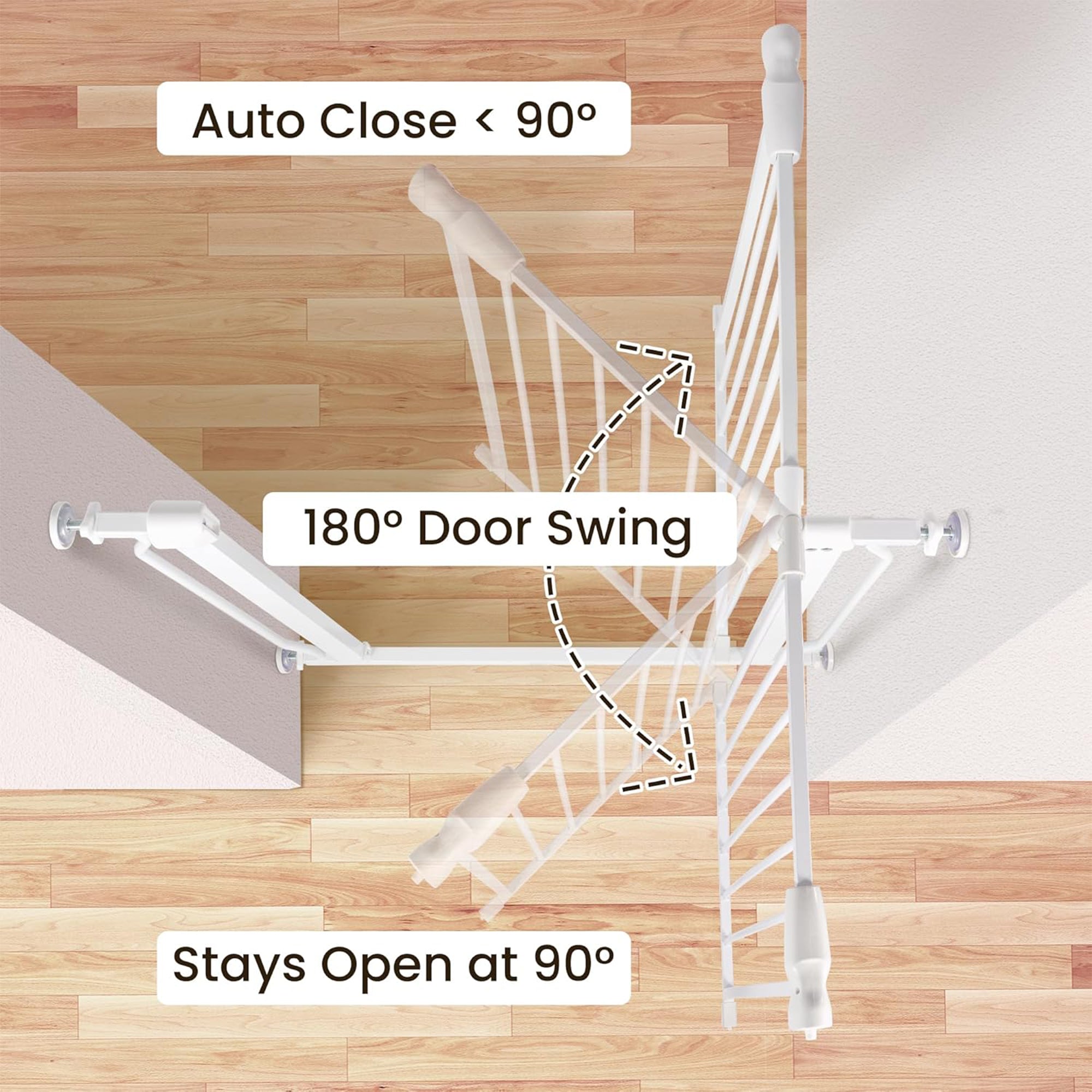 BalanceFrom Walk-Thru Safety Gate for Baby and Pets, White (Open Box)