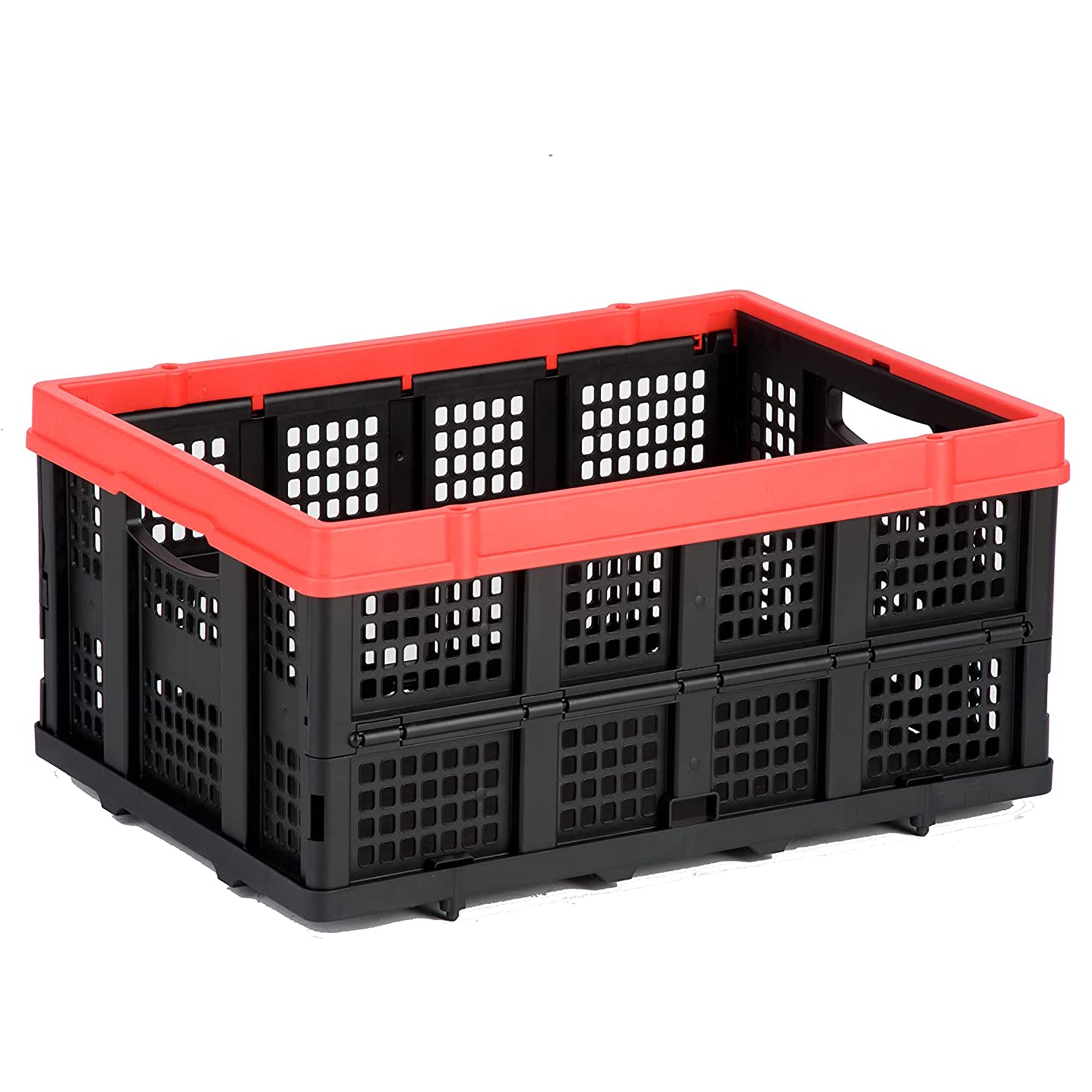 Magna Cart 63L (16.6 Gal) Collapsible Milk Crate, Stackable Plastic Storage Bin, Lightweight, Heavy Duty Crate Holds 55lbs - VMInnovations