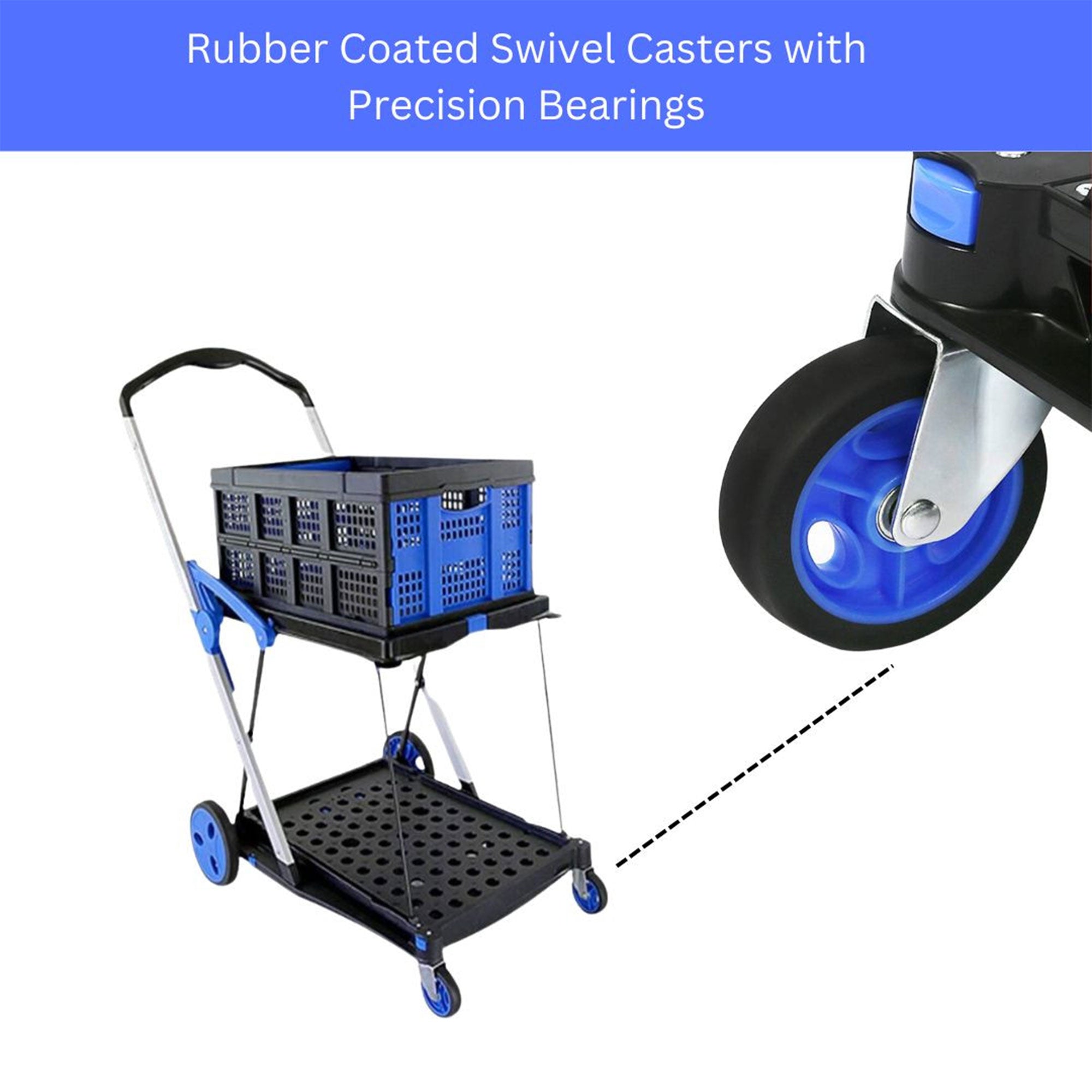 Magna Cart 2-Tier Foldable Shopping Utility Cart w/Collapsible Crate (Used) - VMInnovations