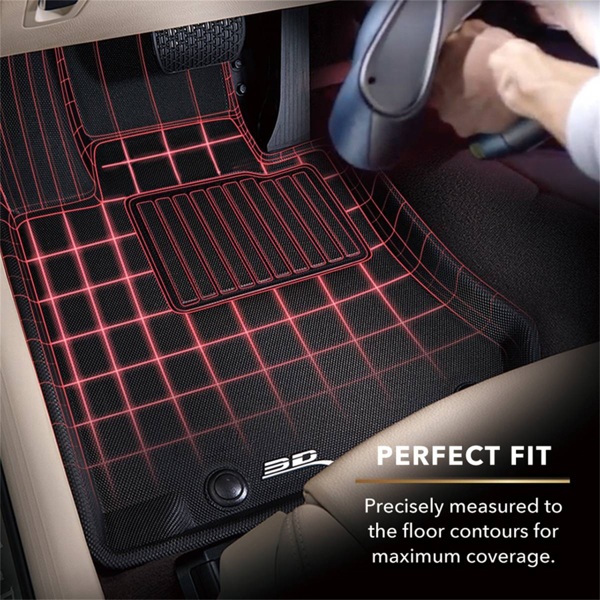 3D MAXpider Kagu Custom Floor Mat Set for 18'-19' Tesla 3 Models, Black (Used) - VMInnovations