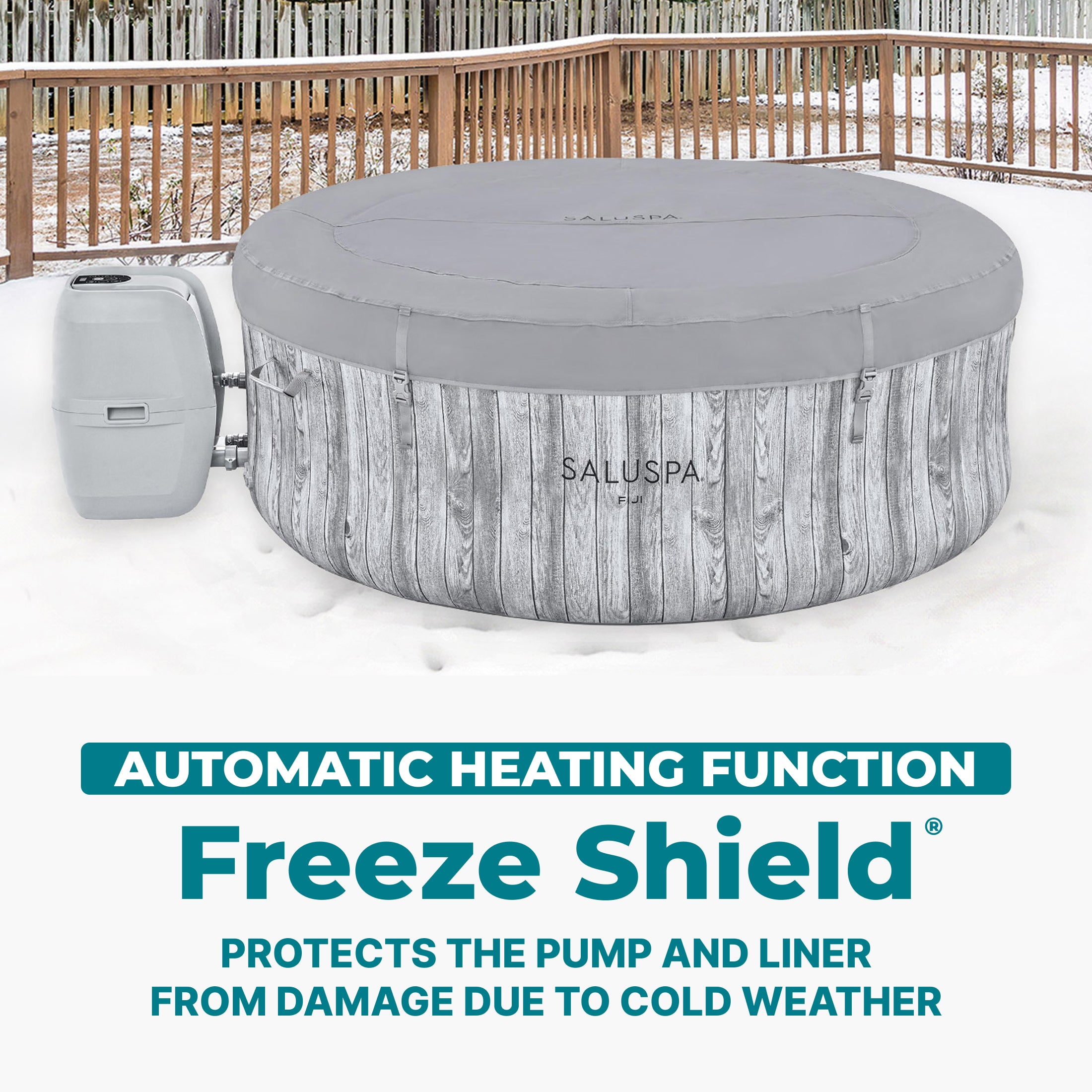Bestway SaluSpa Fiji AirJet Inflatable Hot Tub with EnergySense Cover, Grey - VMInnovations