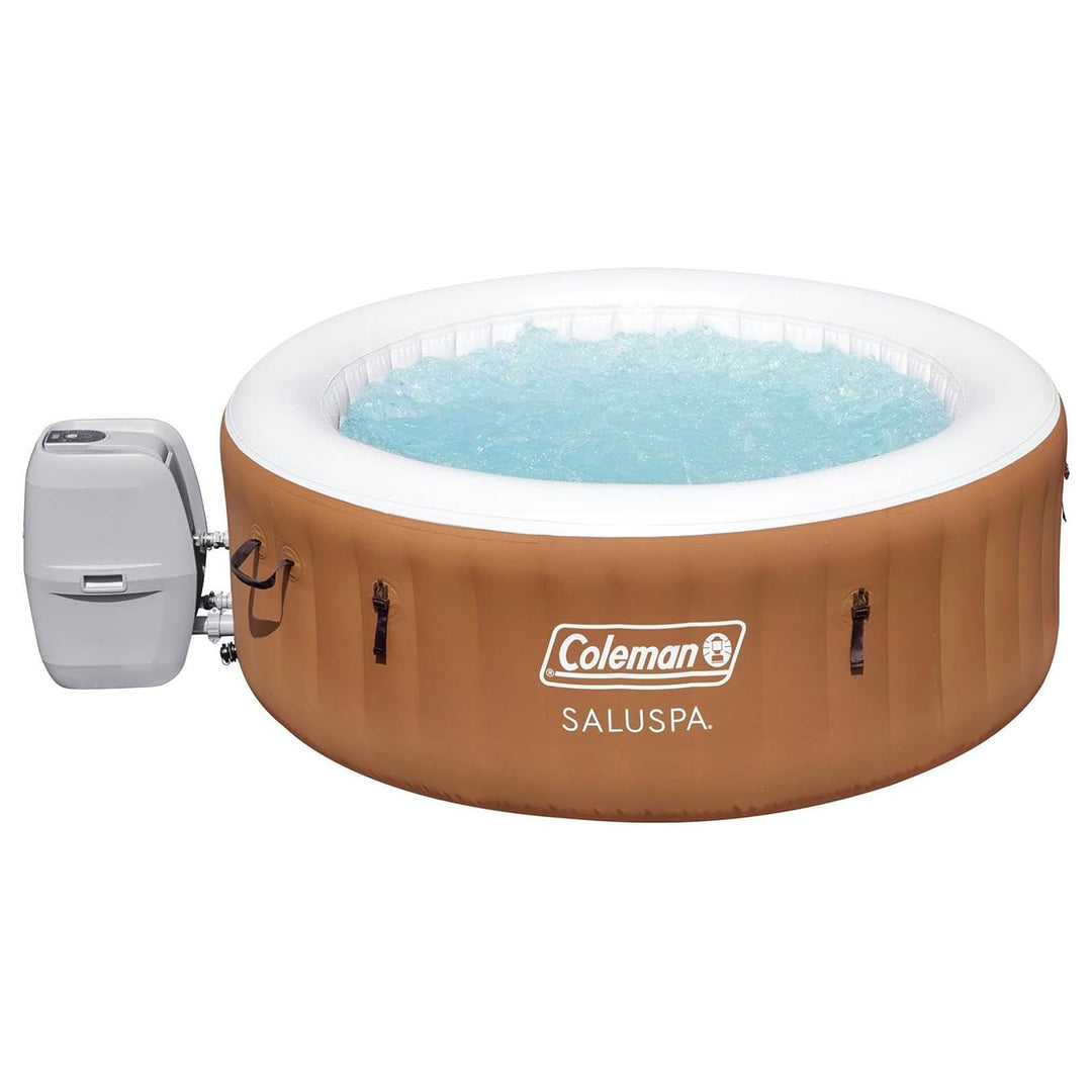 Coleman Ponderosa AirJet Round Inflatable Hot Tub w/ EnergySense Cover, Orange