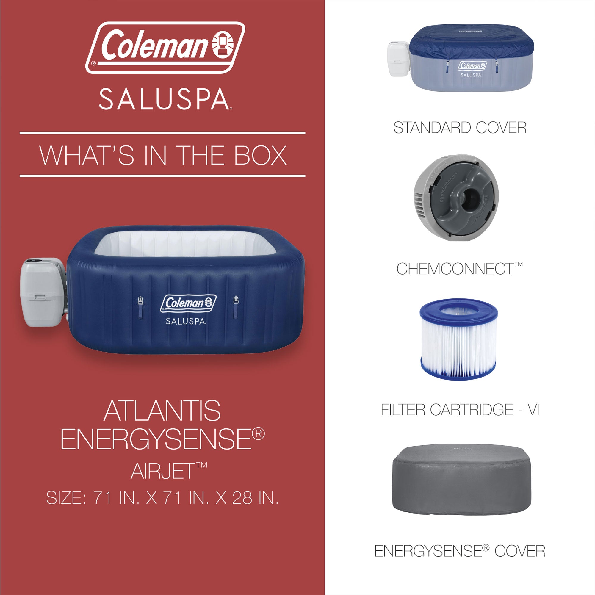 Bestway Hawaii AirJet Inflatable Hot Tub with EnergySense Cover, Blue (Used) - VMInnovations
