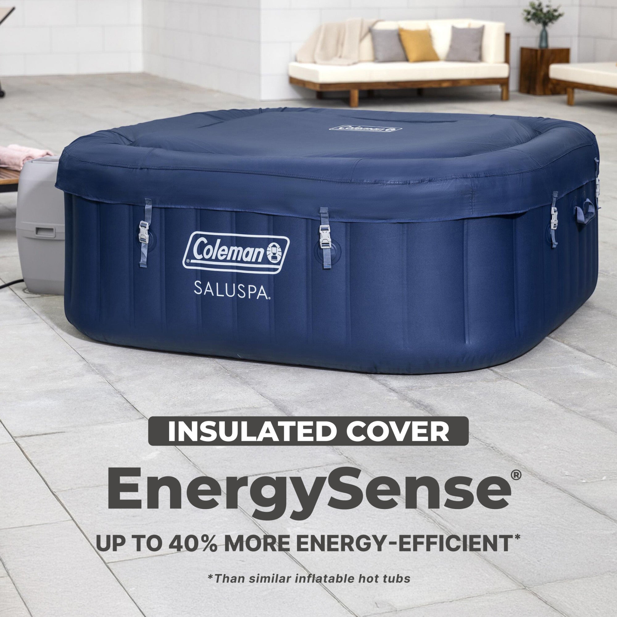Bestway Coleman Hawaii AirJet Hot Tub w/EnergySense Cover, Blue (Open Box) - VMInnovations
