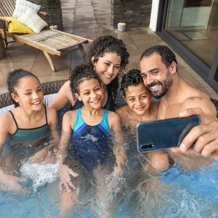 Bestway SaluSpa St Moritz AirJet Inflatable Hot Tub w/ EnergySense Cover, Brown - VMInnovations