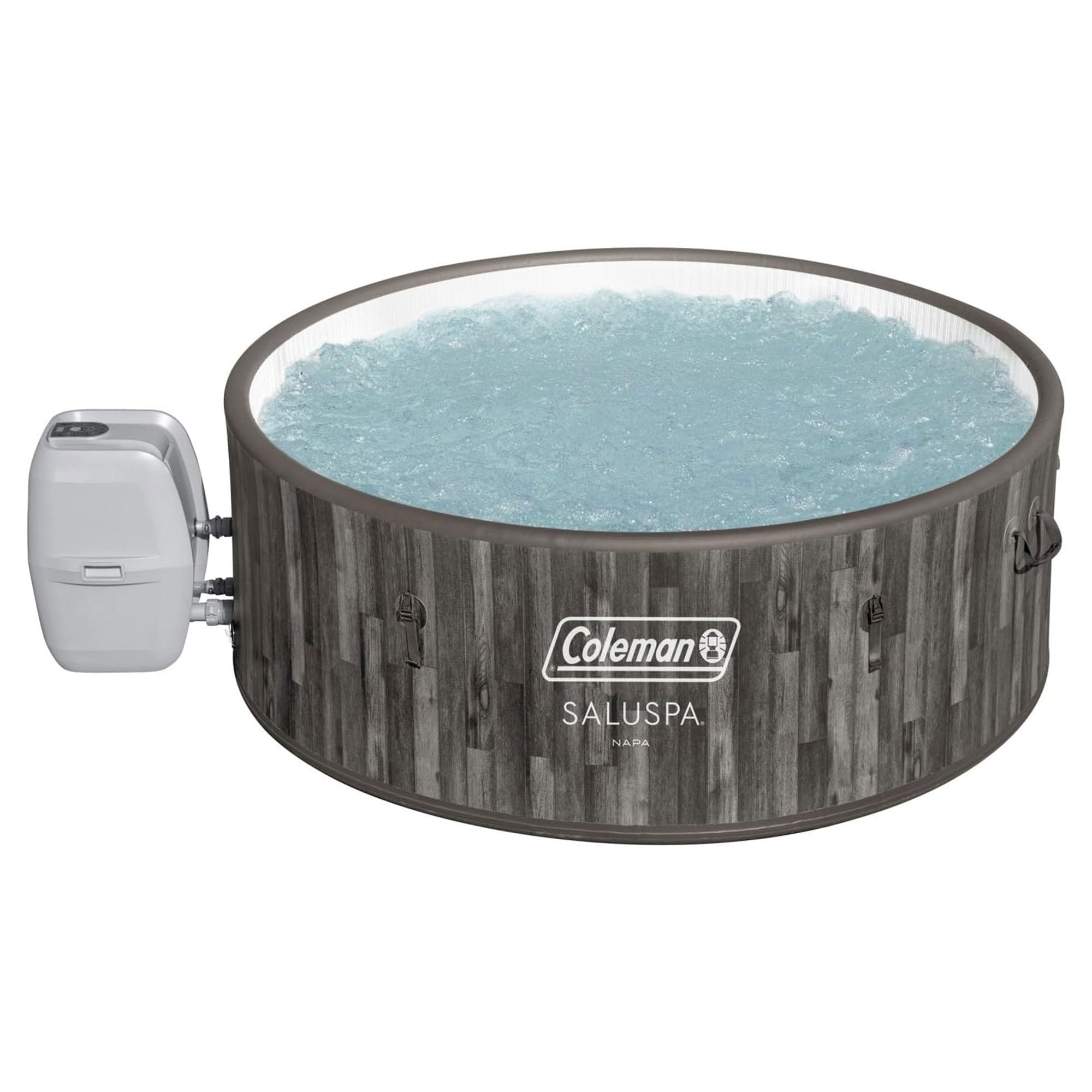 Bestway Coleman Napa AirJet Inflatable Hot Tub w/EnergySense Cover, Brown (Used) - VMInnovations
