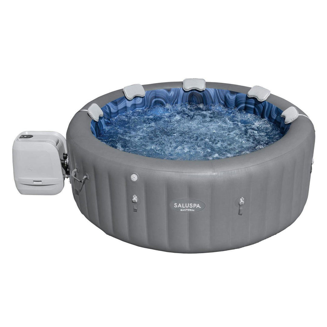 Bestway SaluSpa Santorini HydroJet Inflatable Hot Tub with EnergySense Cover - VMInnovations
