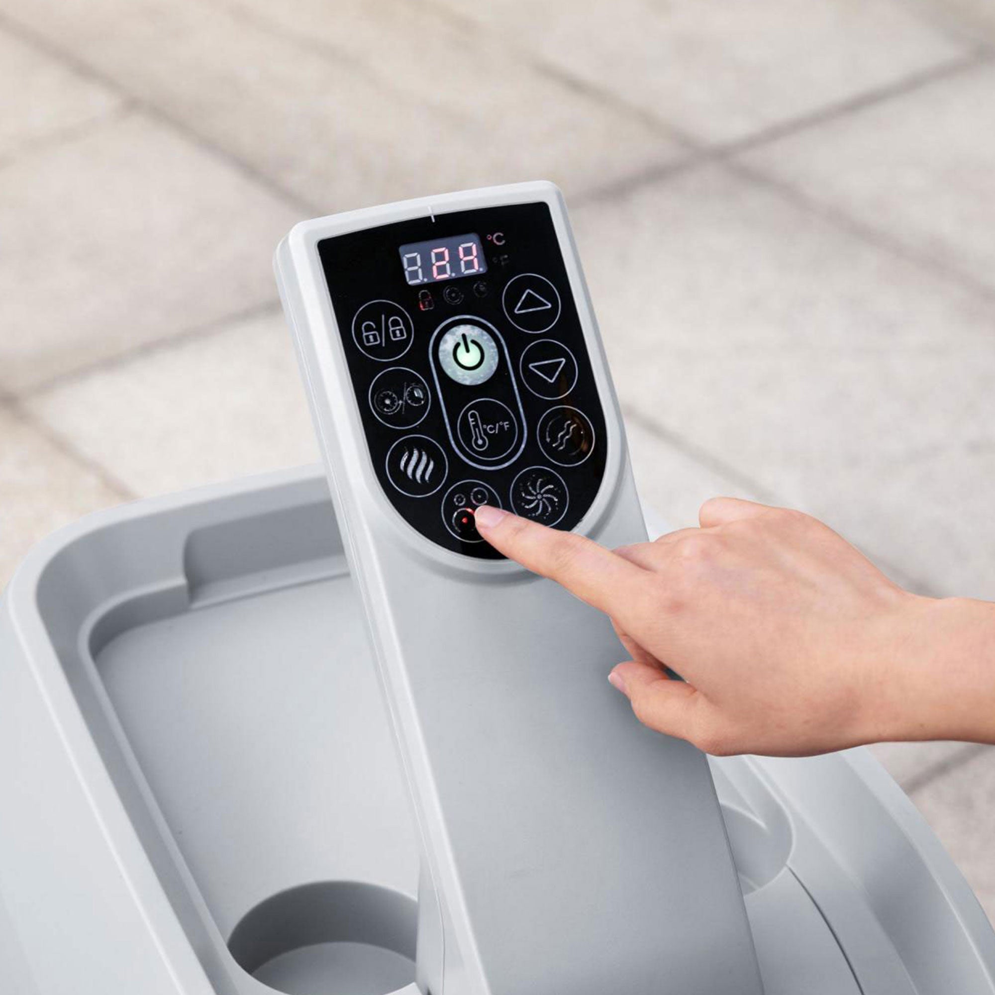 Bestway SaluSpa Santorini HydroJet Inflatable Hot Tub with EnergySense Cover - VMInnovations