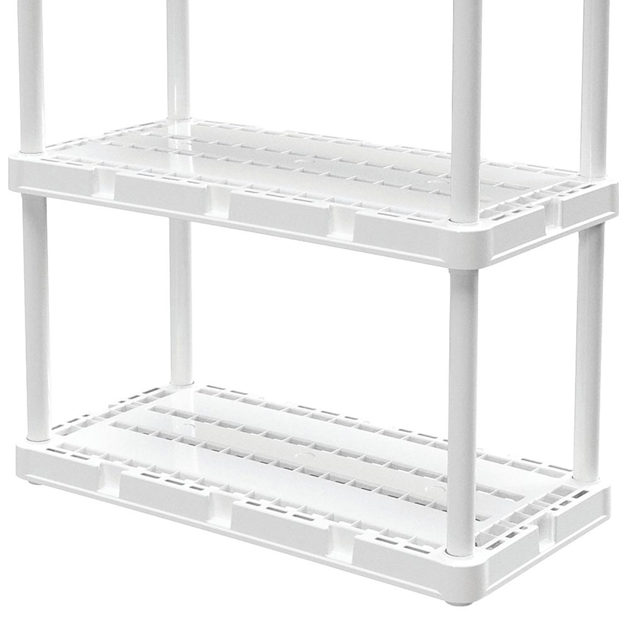 Gracious Living 4 Shelf Knect-A-Shelf Ventilated Storage Unit, White (3 Pack) - VMInnovations
