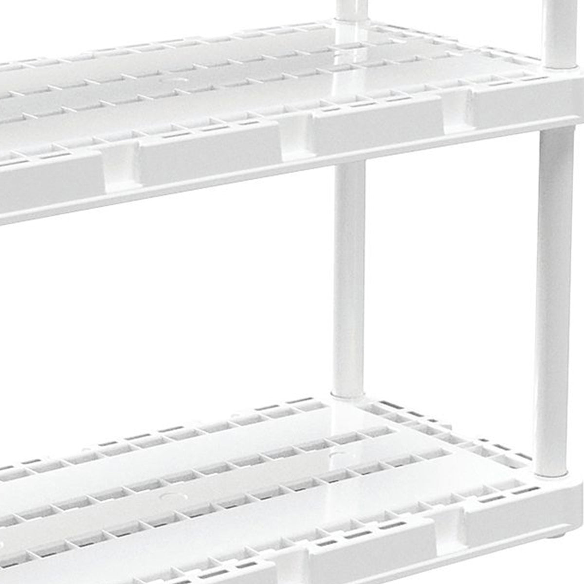 Gracious Living 4 Shelf Knect-A-Shelf Ventilated Storage Unit, White (3 Pack) - VMInnovations