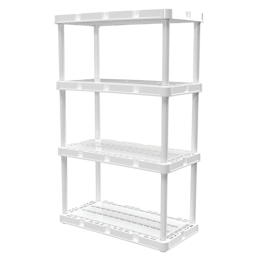 Gracious Living 4 Shelf Knect-A-Shelf Ventilated Storage Unit, White (4 Pack) - VMInnovations