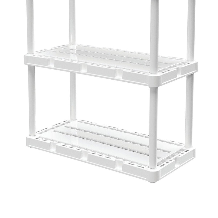 Gracious Living 4 Shelf Knect-A-Shelf Ventilated Storage Unit, White (4 Pack) - VMInnovations