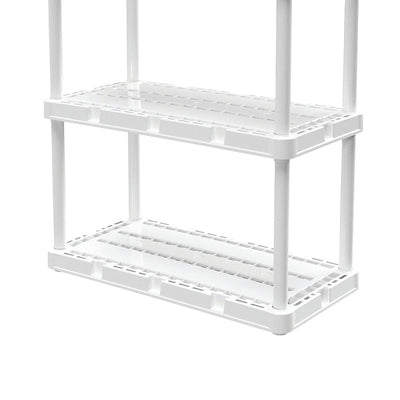 Gracious Living 4 Shelf Knect-A-Shelf Ventilated Storage Unit, White (4 Pack)