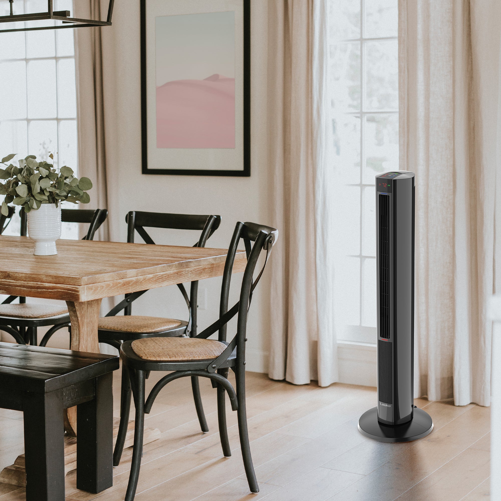 Lasko 1500W Oscillating Tower Fan & Space Heater w/Timer & Remote (Open Box) - VMInnovations