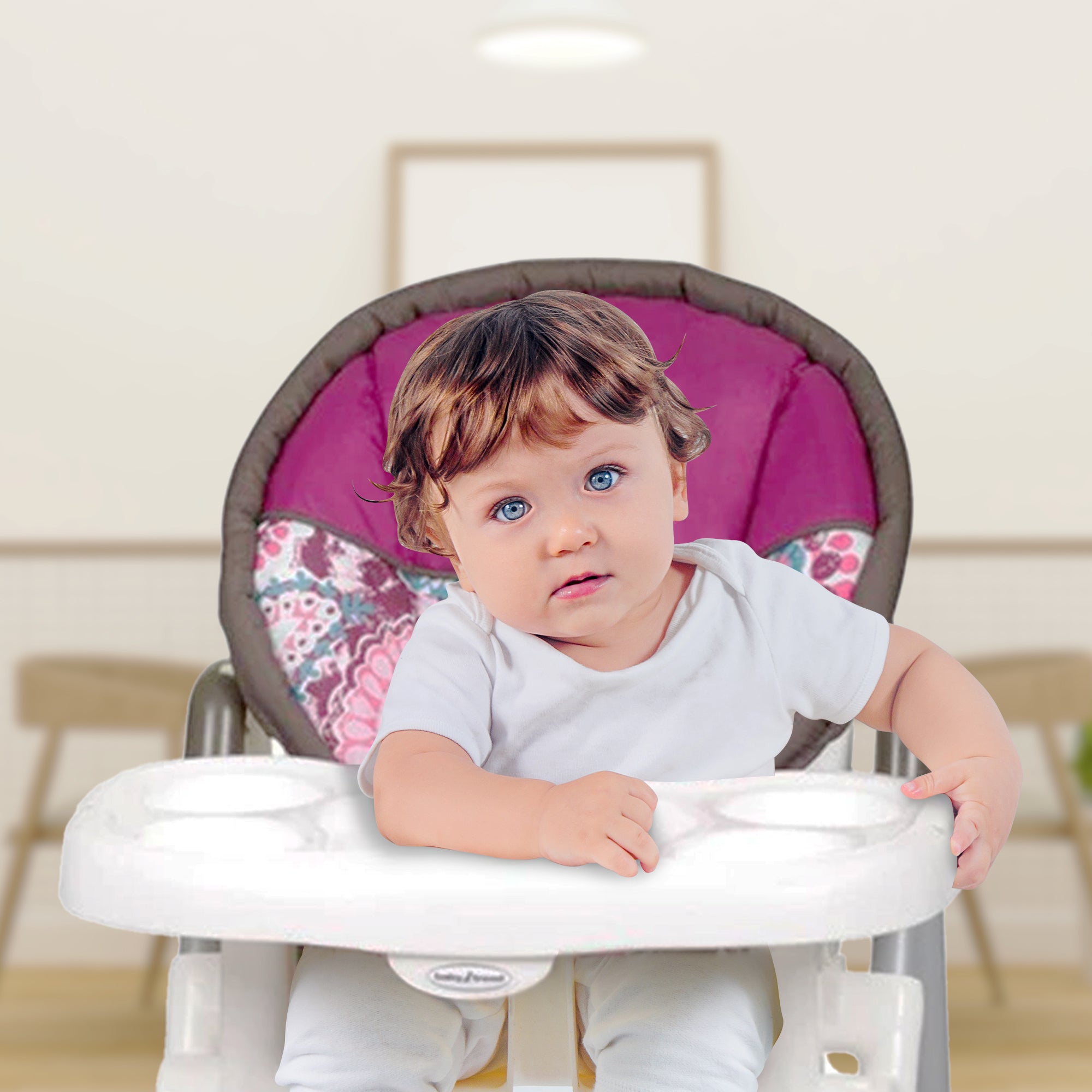 Sit-Right Durable Compact Freestanding Foldable High Chair, Paisley (Open Box) - VMInnovations
