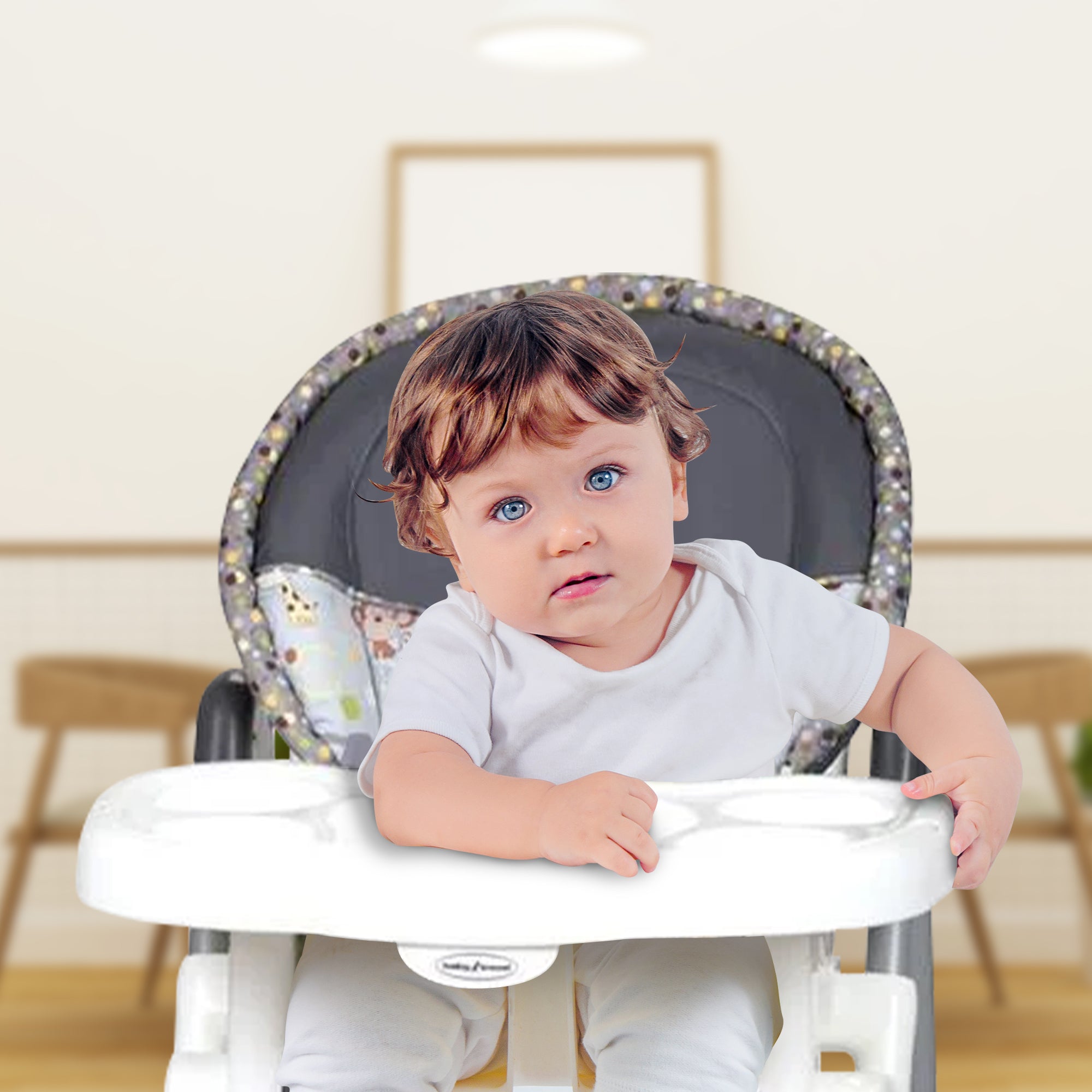 Baby Trend Sit-Right Compact Freestanding Foldable High Chair, Bobble Heads - VMInnovations