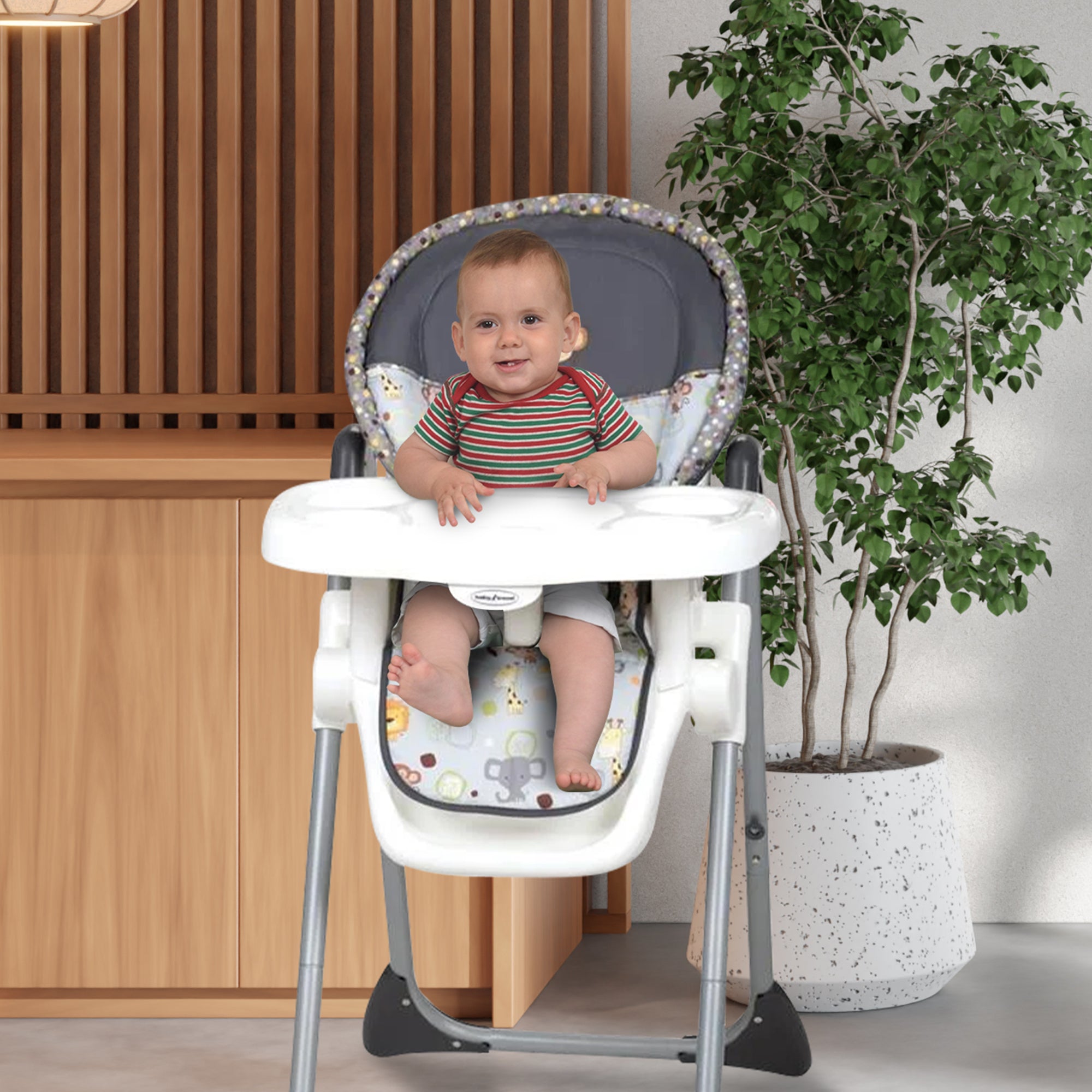 Baby Trend Sit-Right Compact Freestanding Foldable High Chair, Bobble Heads - VMInnovations