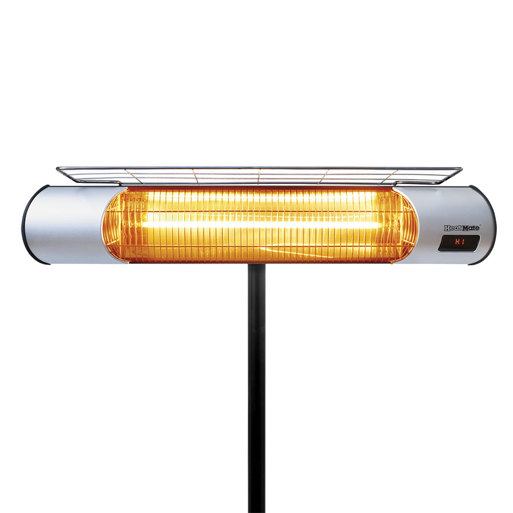 Sengoku Weatherproof Graphite Patio Heater w/Stand & Remote, Silver (Used) - VMInnovations