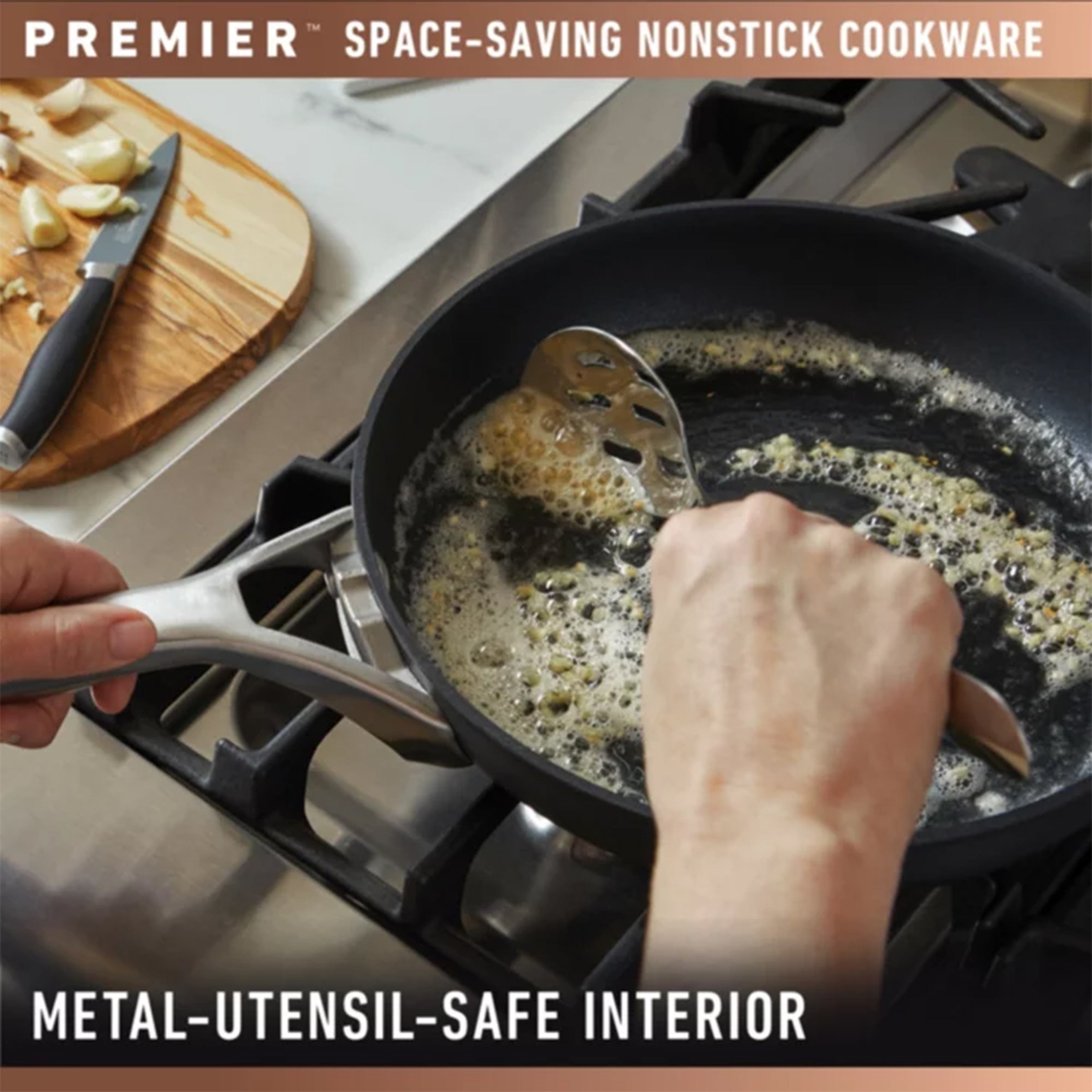Calphalon Space Saving 8pc Nonstick MineralShield Pot & Pans Set (Open Box) - VMInnovations