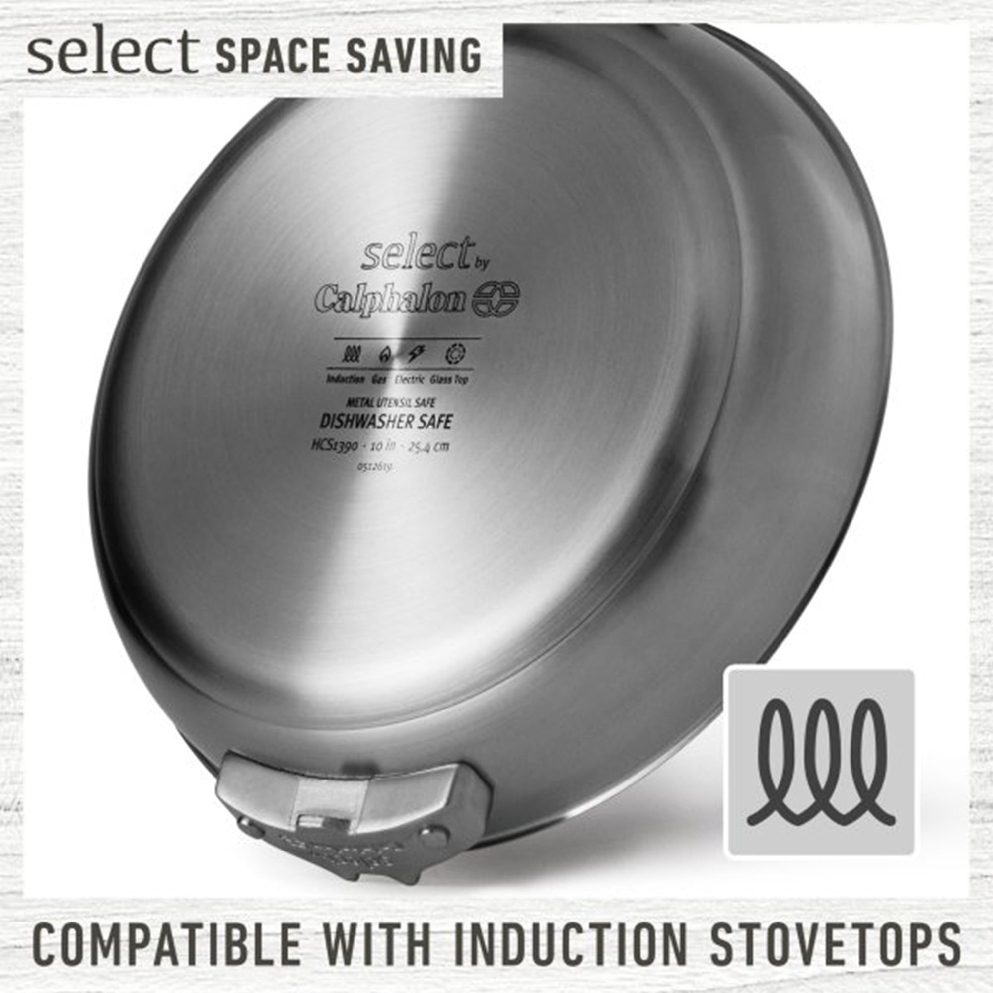Calphalon Select 10pc Space Saving Dishwasher Safe Stainless Steel Cookware Set - VMInnovations