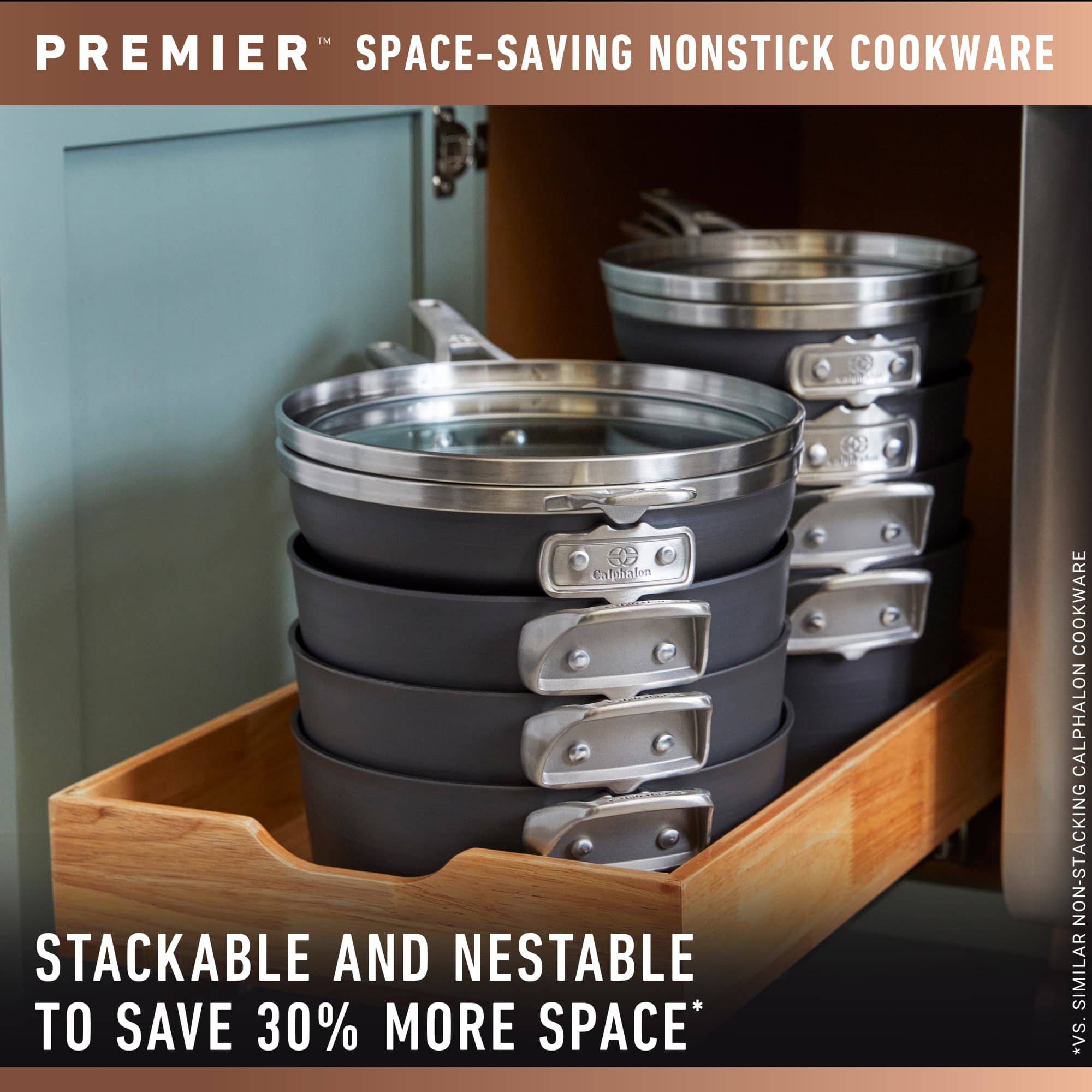 Premier Space Saving 1.5 Quart Hard Anodized Nonstick Saucepan w/Lid (Open Box) - VMInnovations