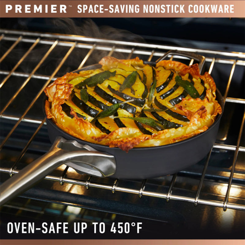 Premier Space Saving 5 Quart Hard Anodized Nonstick Saute Pan w/Lid (Open Box)