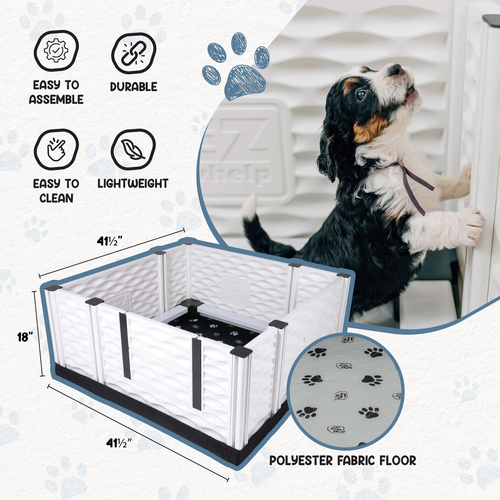 EZwhelp EZclassic 38"x38" Puppy Whelping Box w/Rails & Liner, Black (Open Box) - VMInnovations