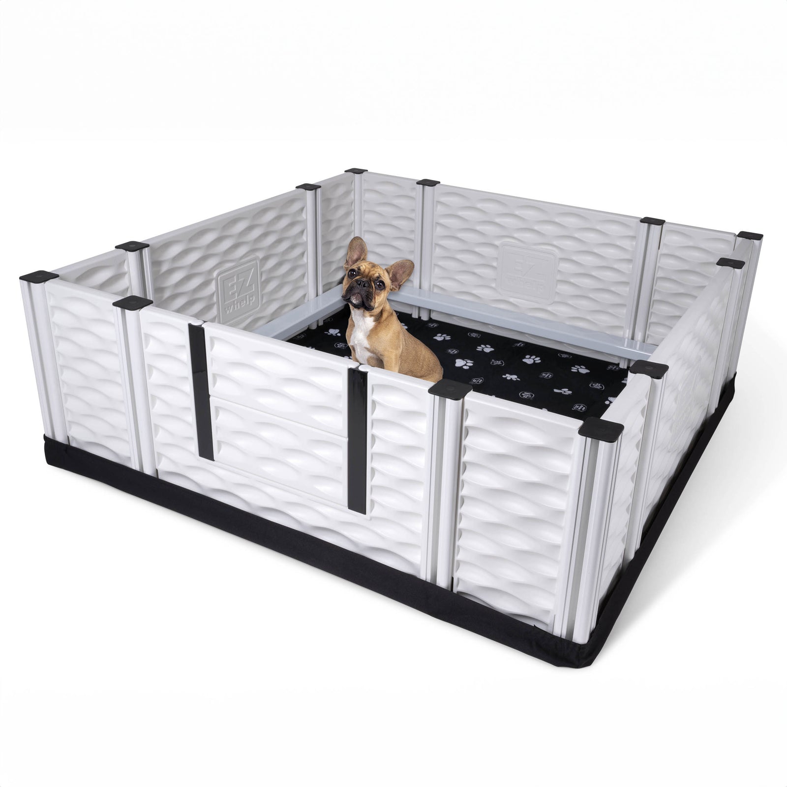 EZwhelp EZclassic 48"x48" Puppy Dog Whelping Box Playpen w/Rails & Liner, Black - VMInnovations