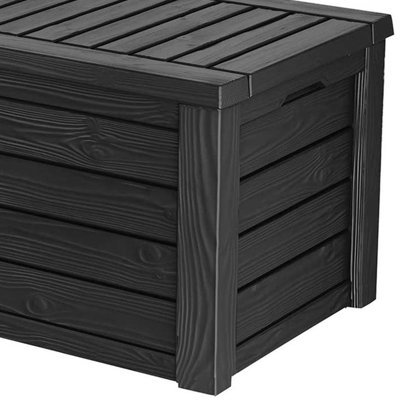 Keter Westwood Outdoor 150 Gal Deck Storage Box for Yard Tools, Grey (2 Pack)