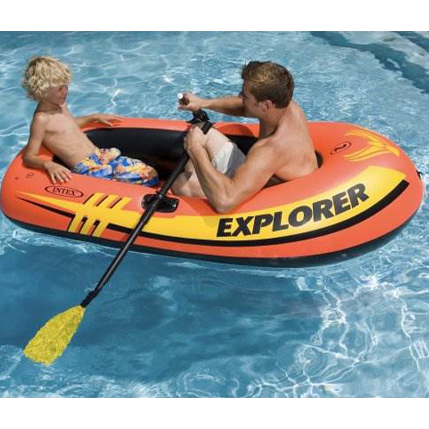 3) INTEX Explorer 200 Inflatable Two Person Raft Set - Open Box