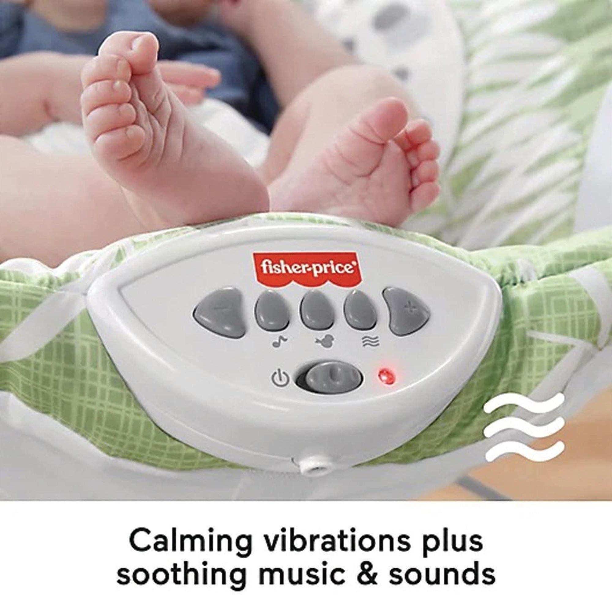 Fisher-Price Snow Leopard Deluxe Baby Bouncer with Soothing Sounds & Vibrations - VMInnovations